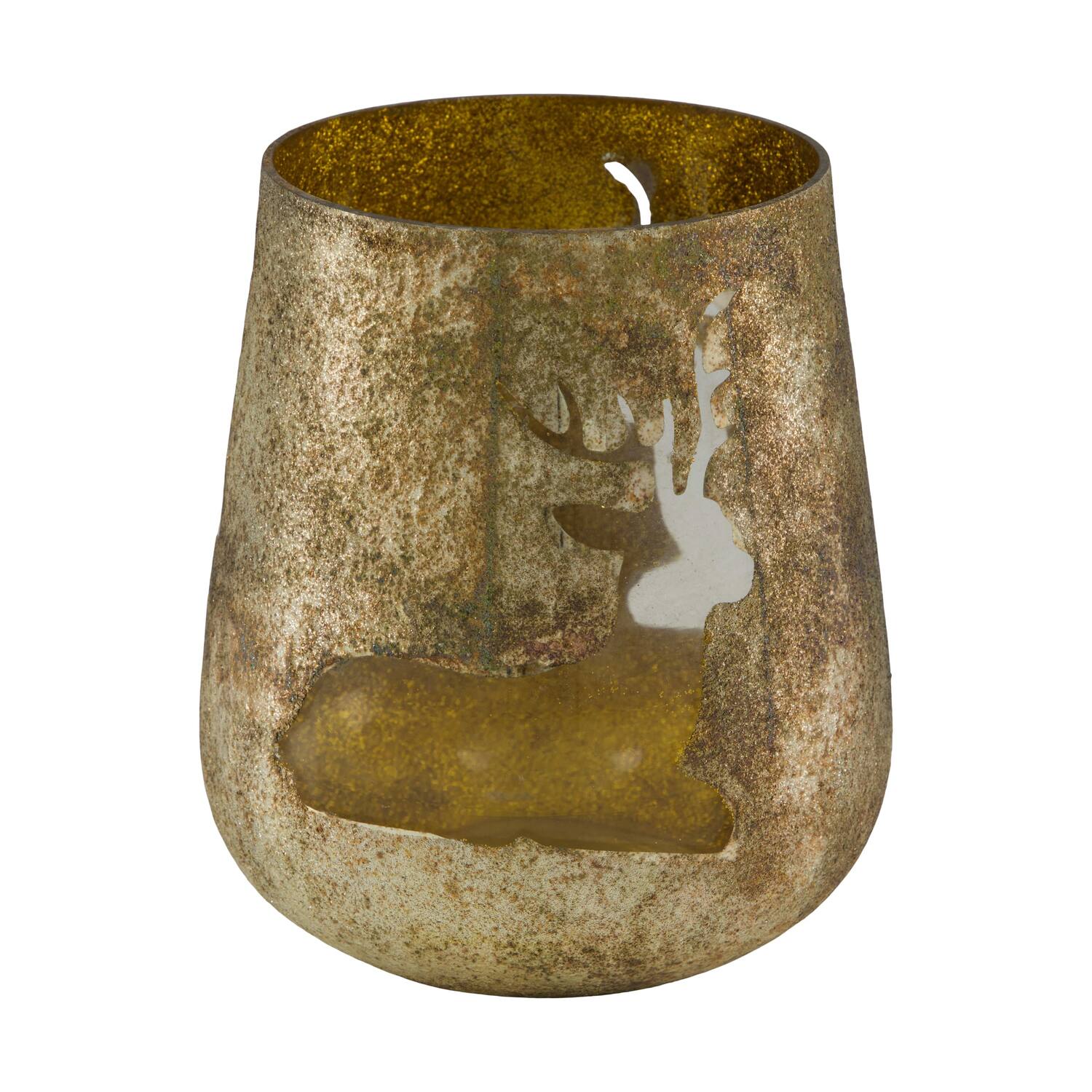 Tealight holder glass 13x13x15cm - Multi