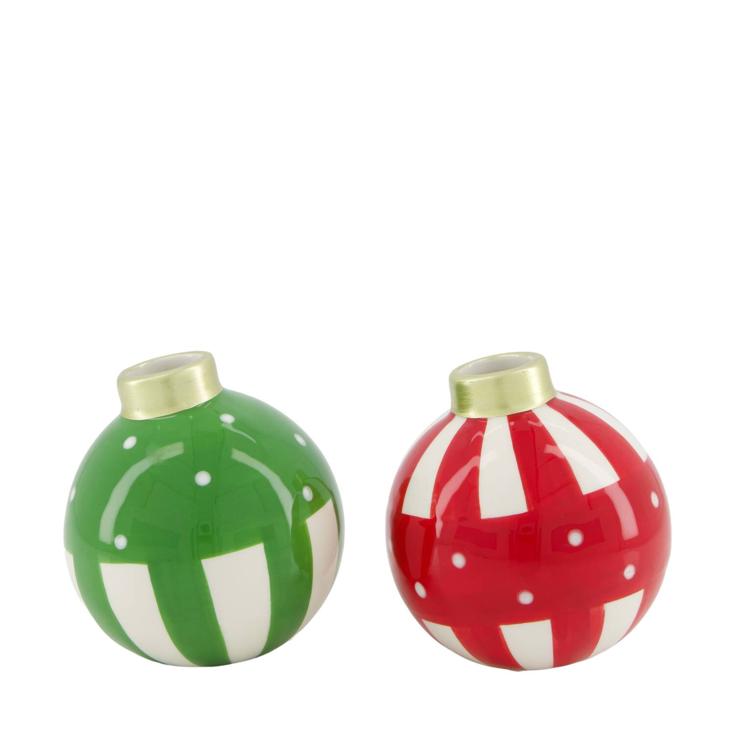 Vase christmas ball ceramic 9.4x9.4x10.1cm  - Red