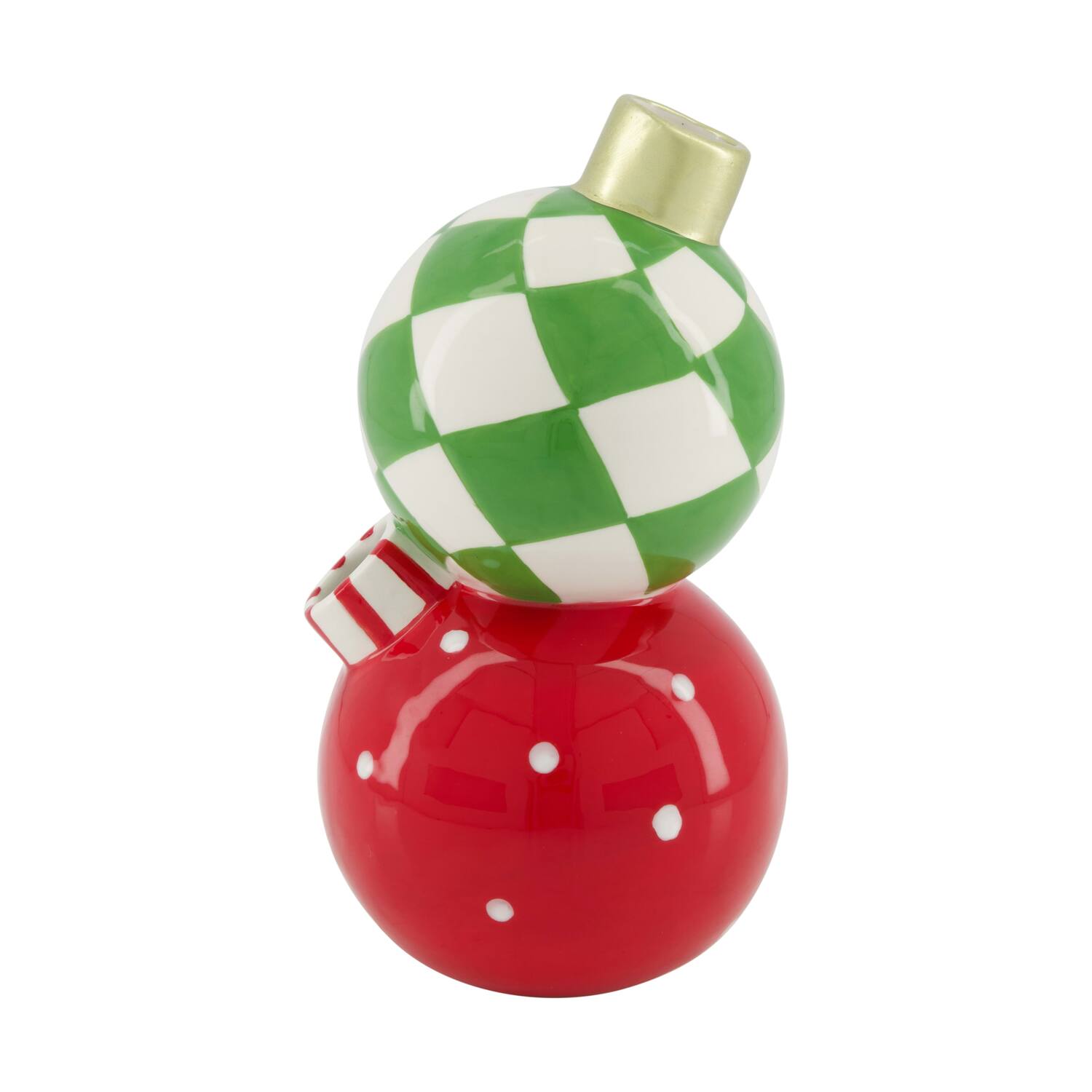 Vase christmas balls ceramic 10.4x10.3x18.9cm - Red
