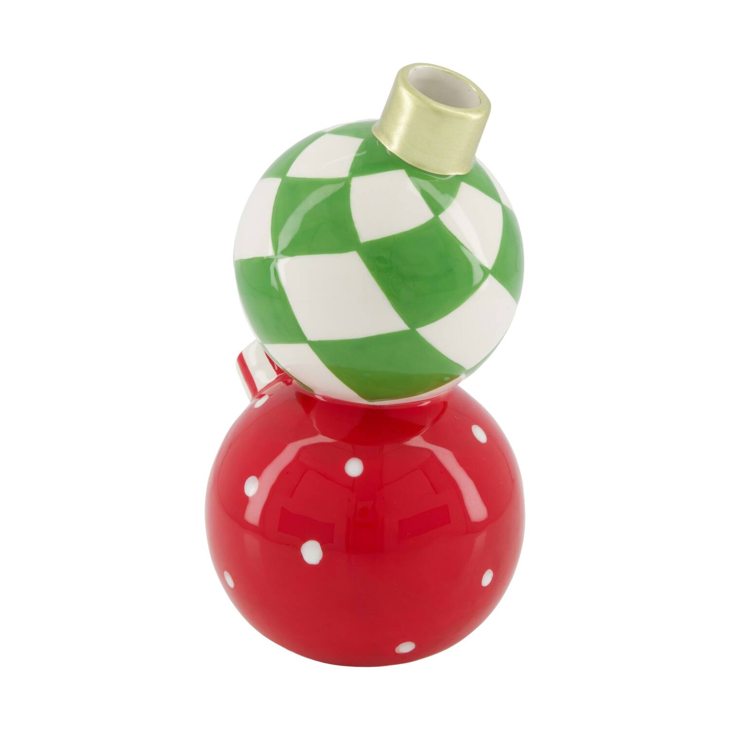 Vase christmas balls ceramic 10.4x10.3x18.9cm - Red