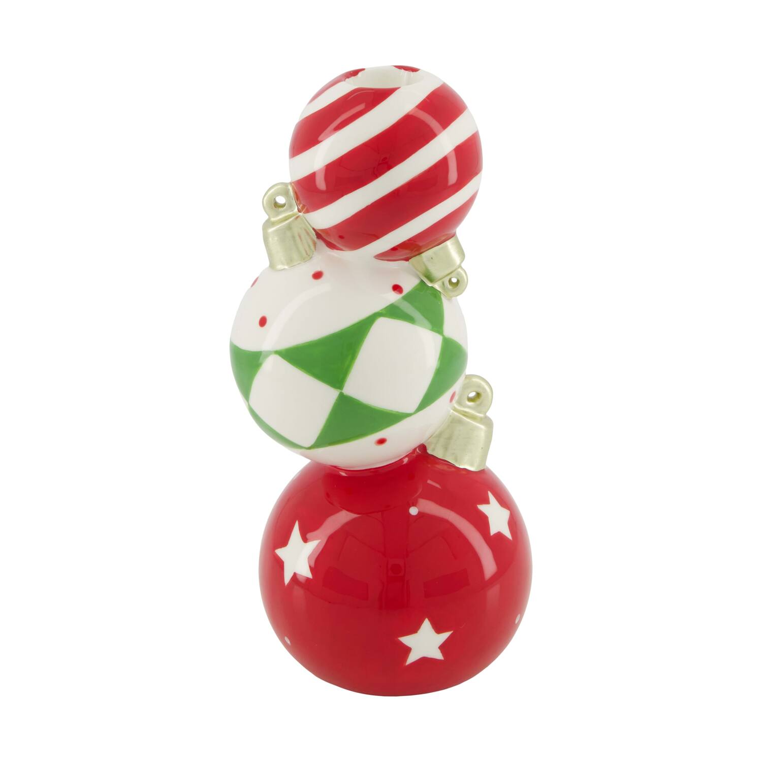 Vase christmas balls ceramic 10.7x9.8x21.6cm - Red