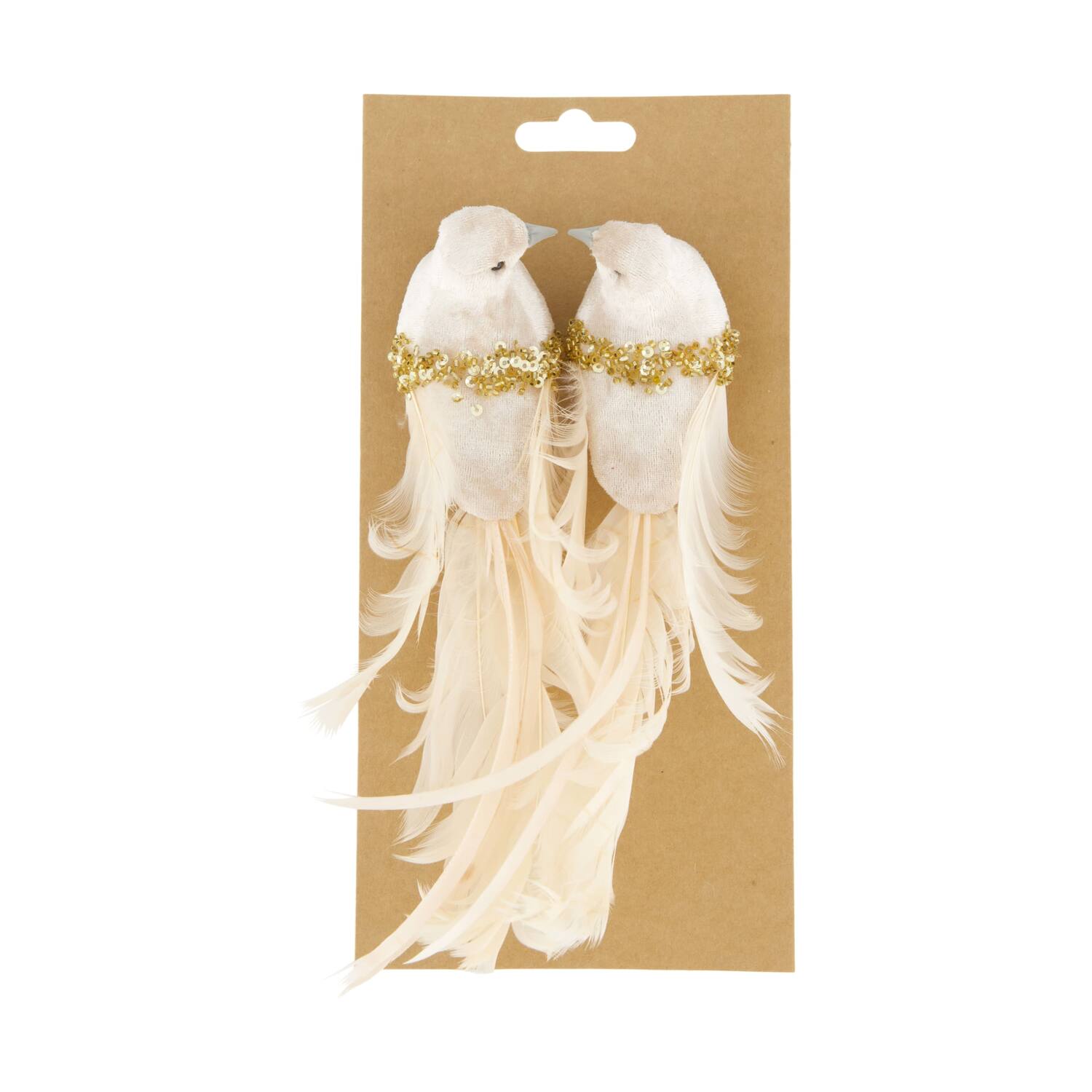 Bird fabric on clip 20x5.5x6.5cm 2pc