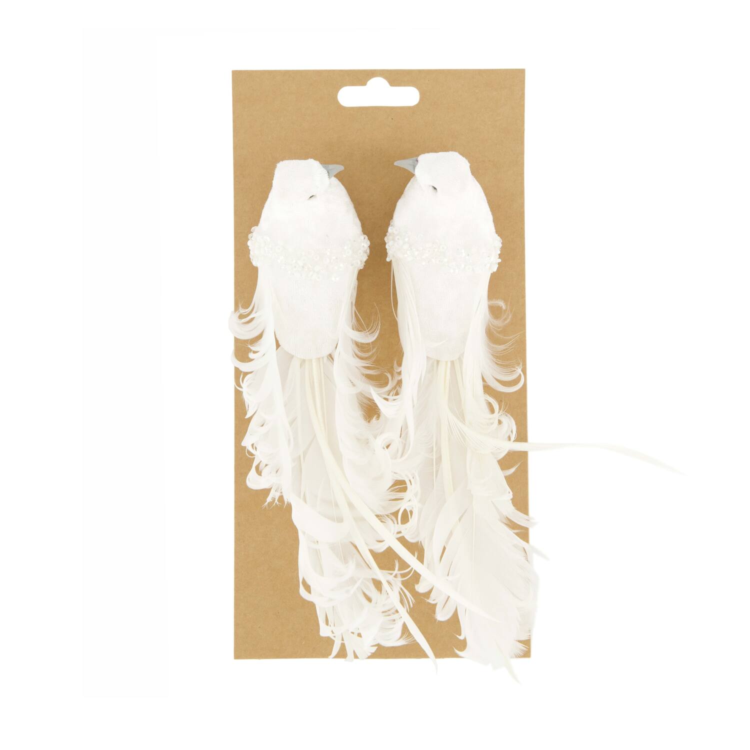 Bird fabric on clip 20x5.5x6.5cm 2pc