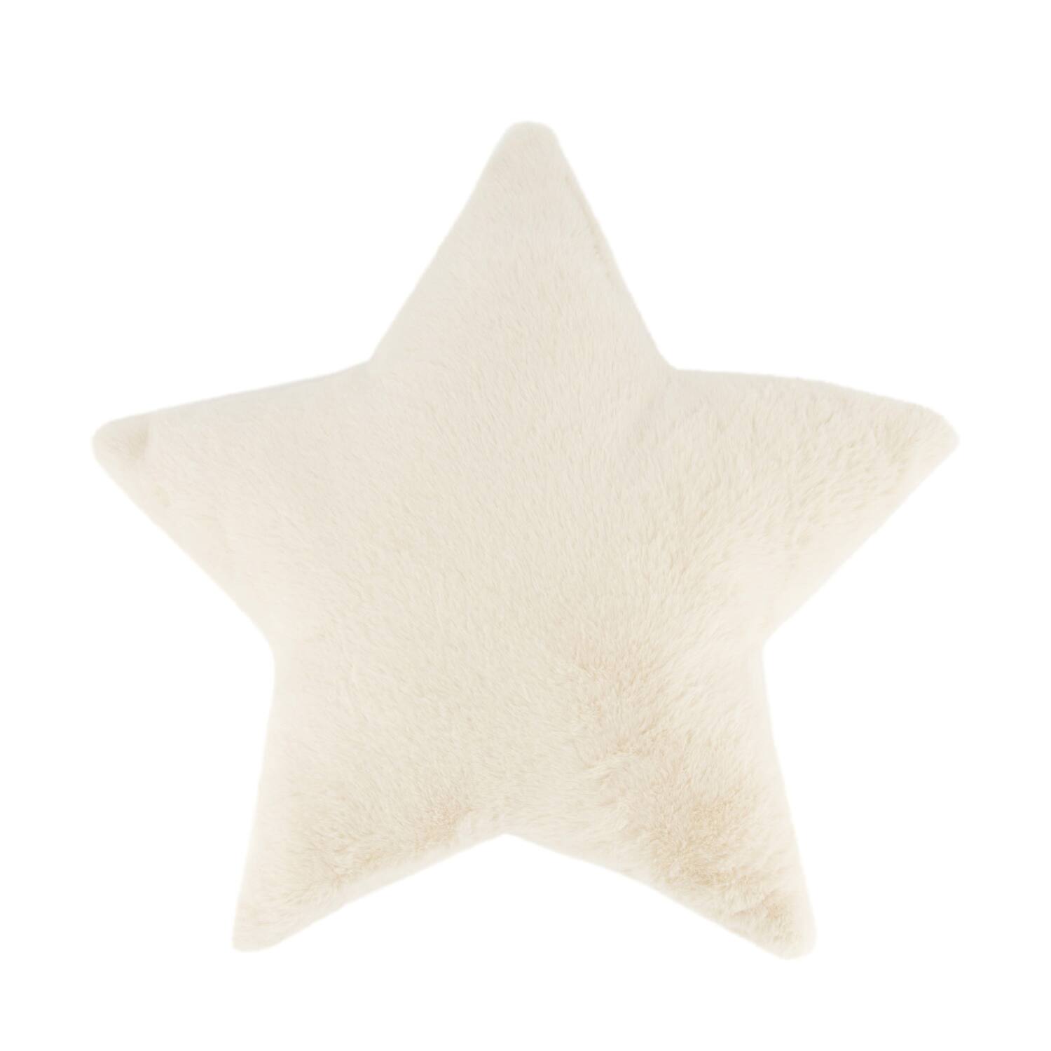 Cushion star furry polyester 45x45x8cm