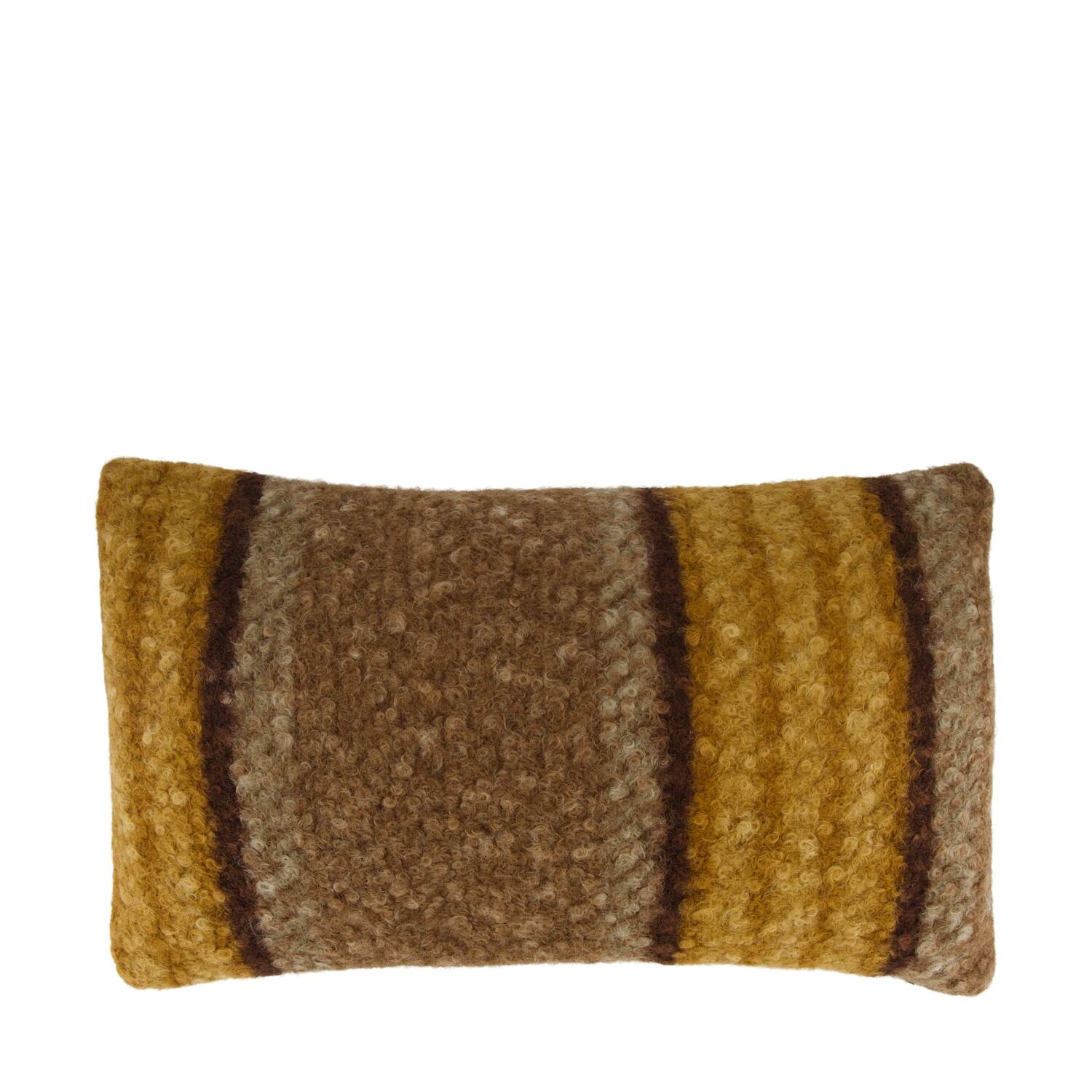 Cushion rectangular teddy polyester 50x30x8cm - Brown