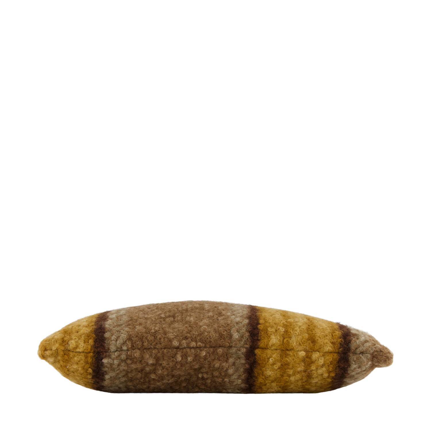 Cushion rectangular teddy polyester 50x30x8cm - Brown