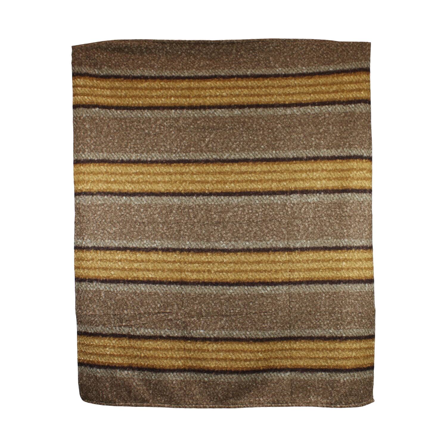 Plaid rectangular teddy polyester 125x150x0.5cm - Brown