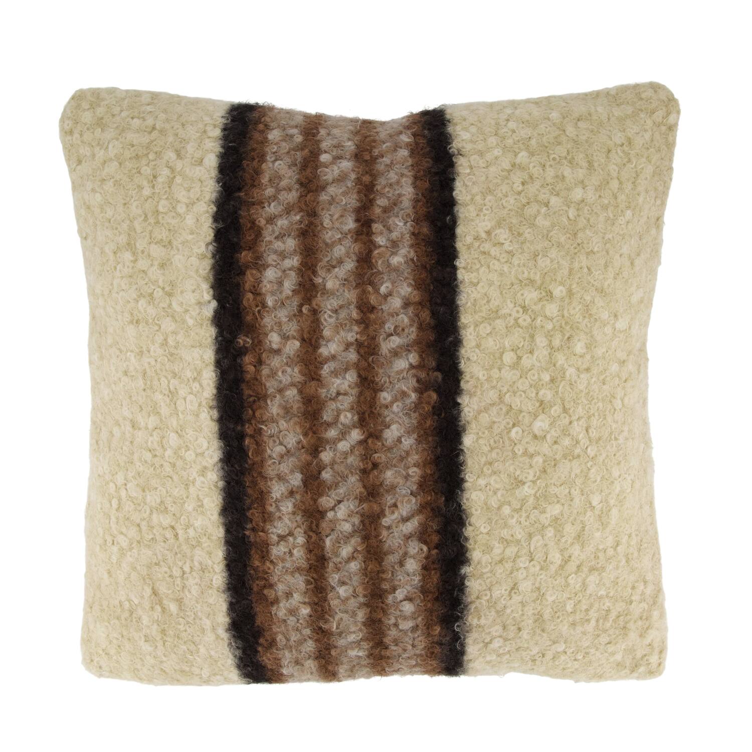 Cushion square teddy polyester 45x45x8cm - Cream