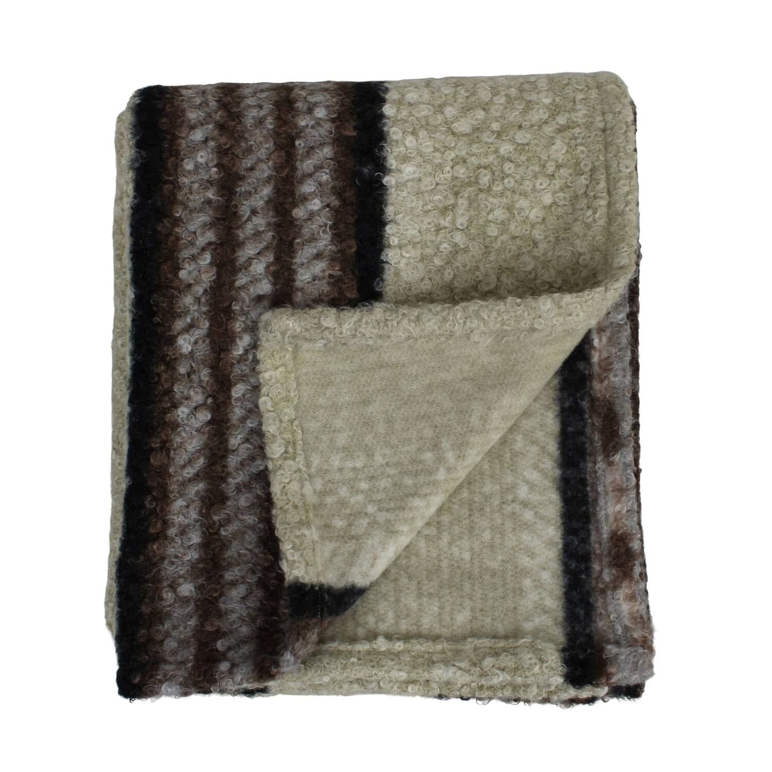 Plaid rectangular teddy polyester 125x150x0.5cm - Cream