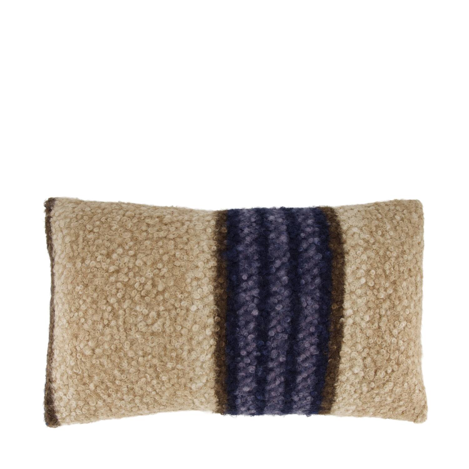 Cushion rectangular teddy polyester 50x30x8cm - Blue