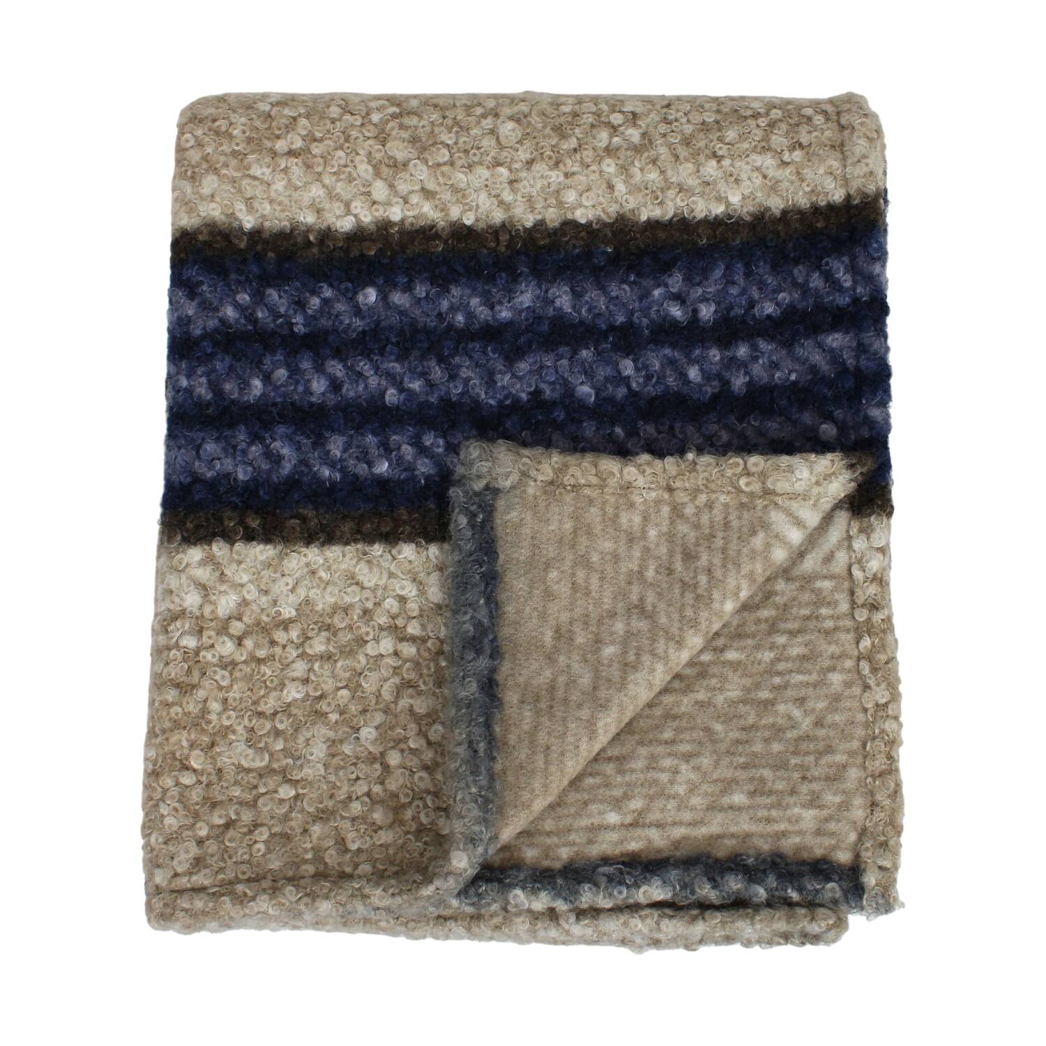 Plaid rectangular teddy polyester 125x150x0.5cm - Blue