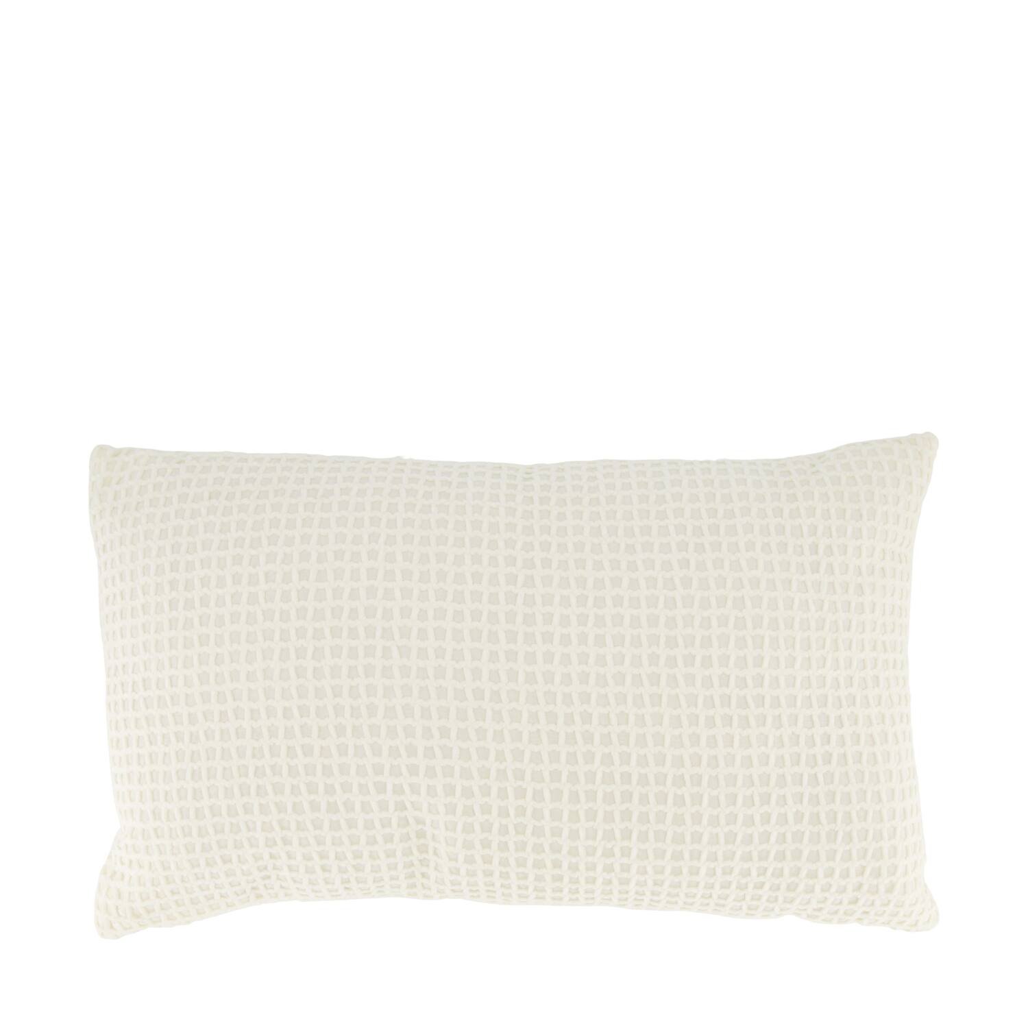 Cushion rectangular chenille polyester 50x30x8cm - White
