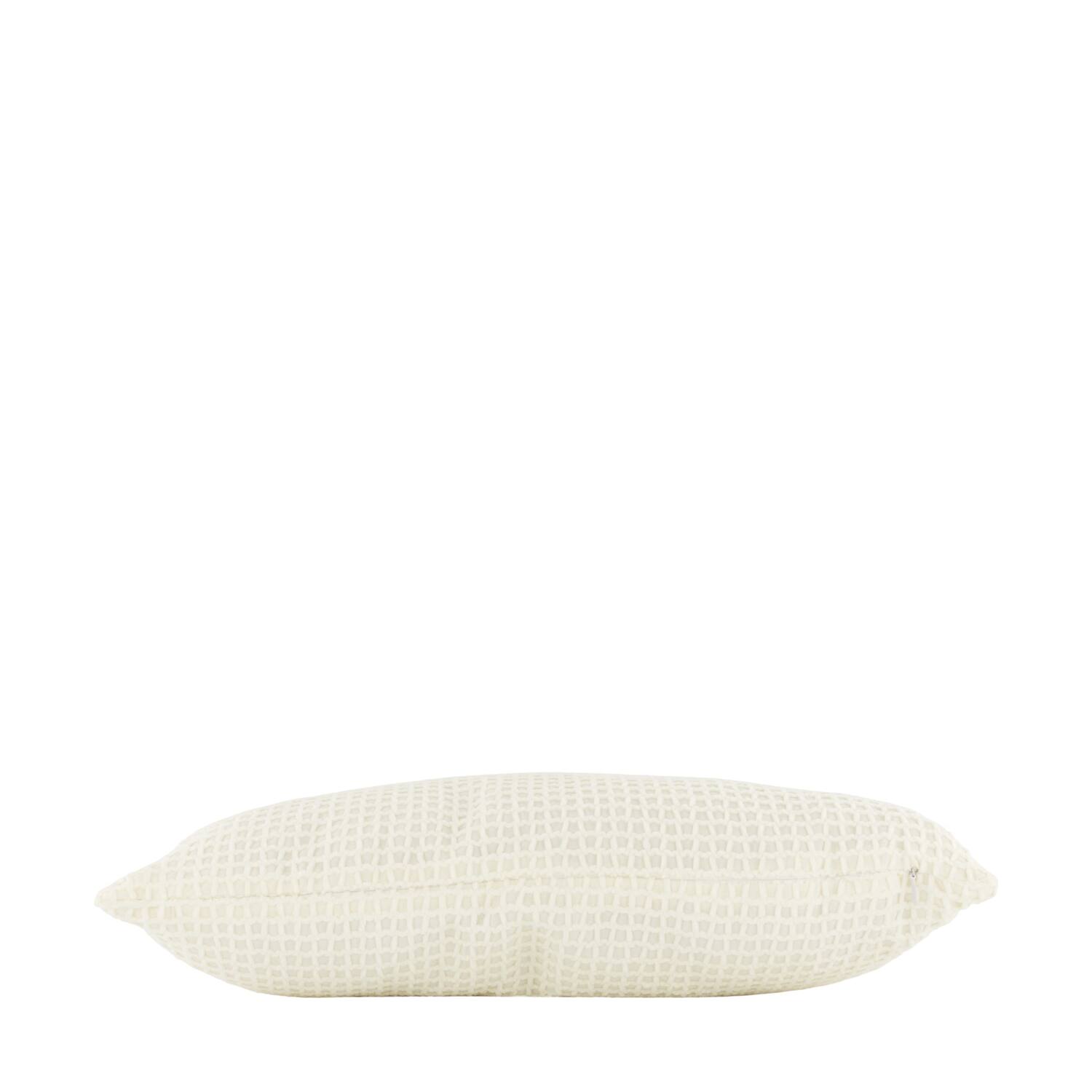 Cushion rectangular chenille polyester 50x30x8cm - White