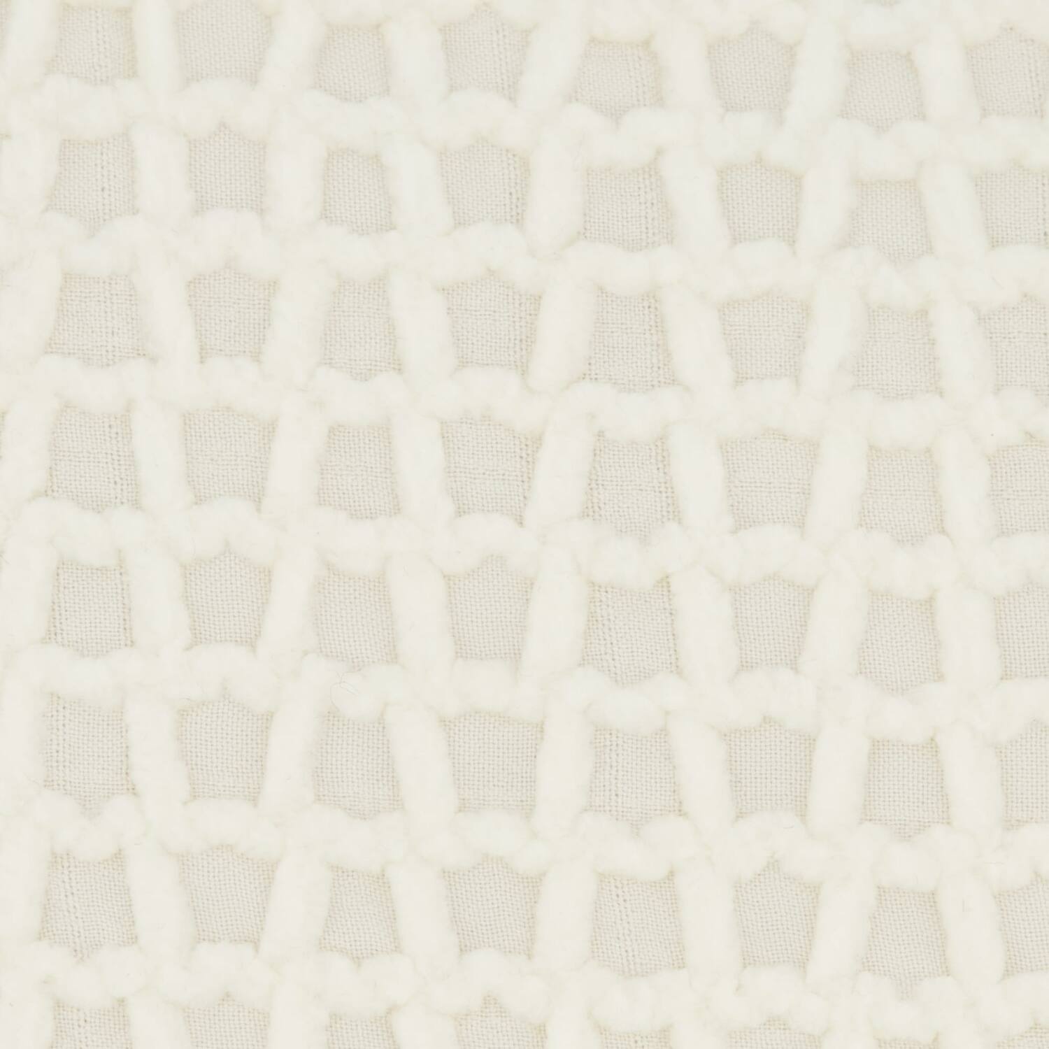 Cushion rectangular chenille polyester 50x30x8cm - White
