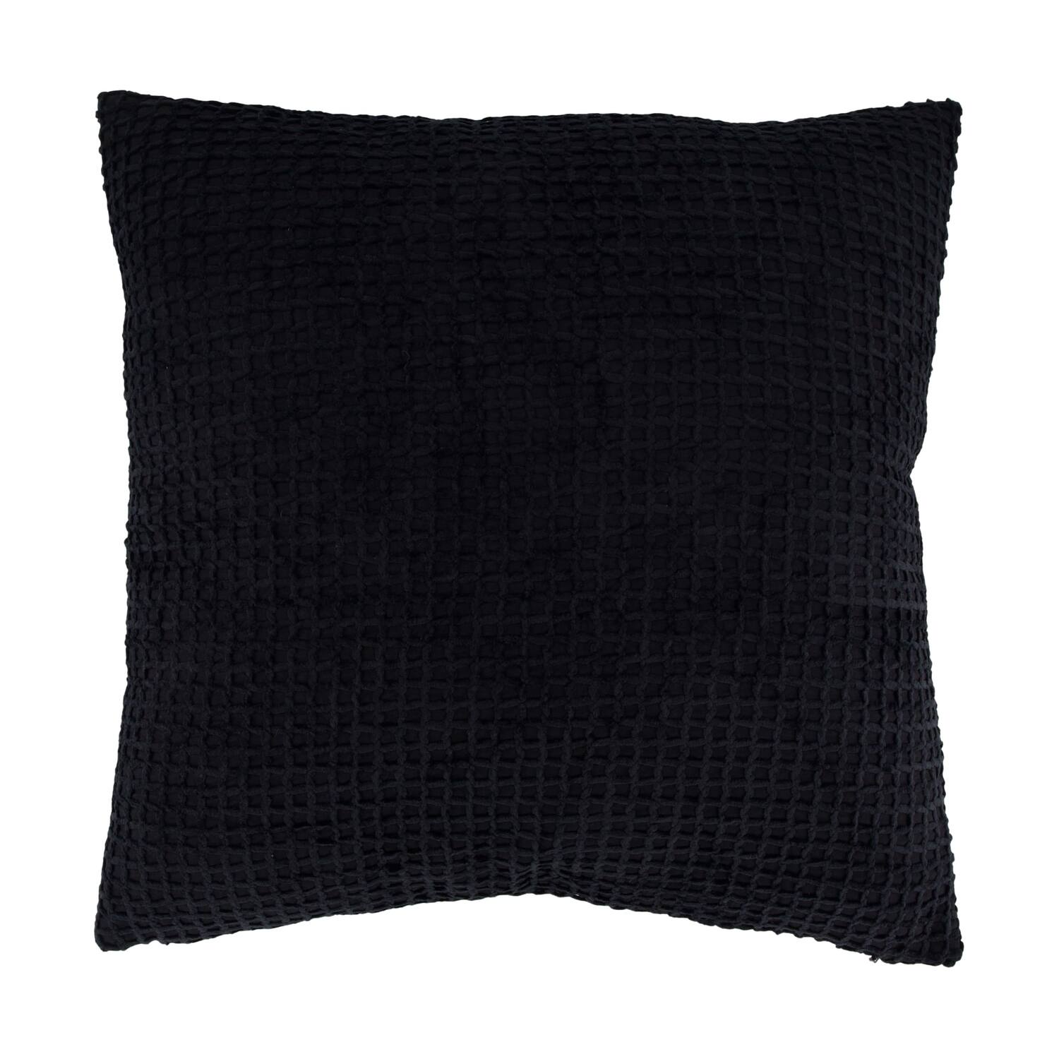 Cushion square chenille polyester 45x45x8cm - Black