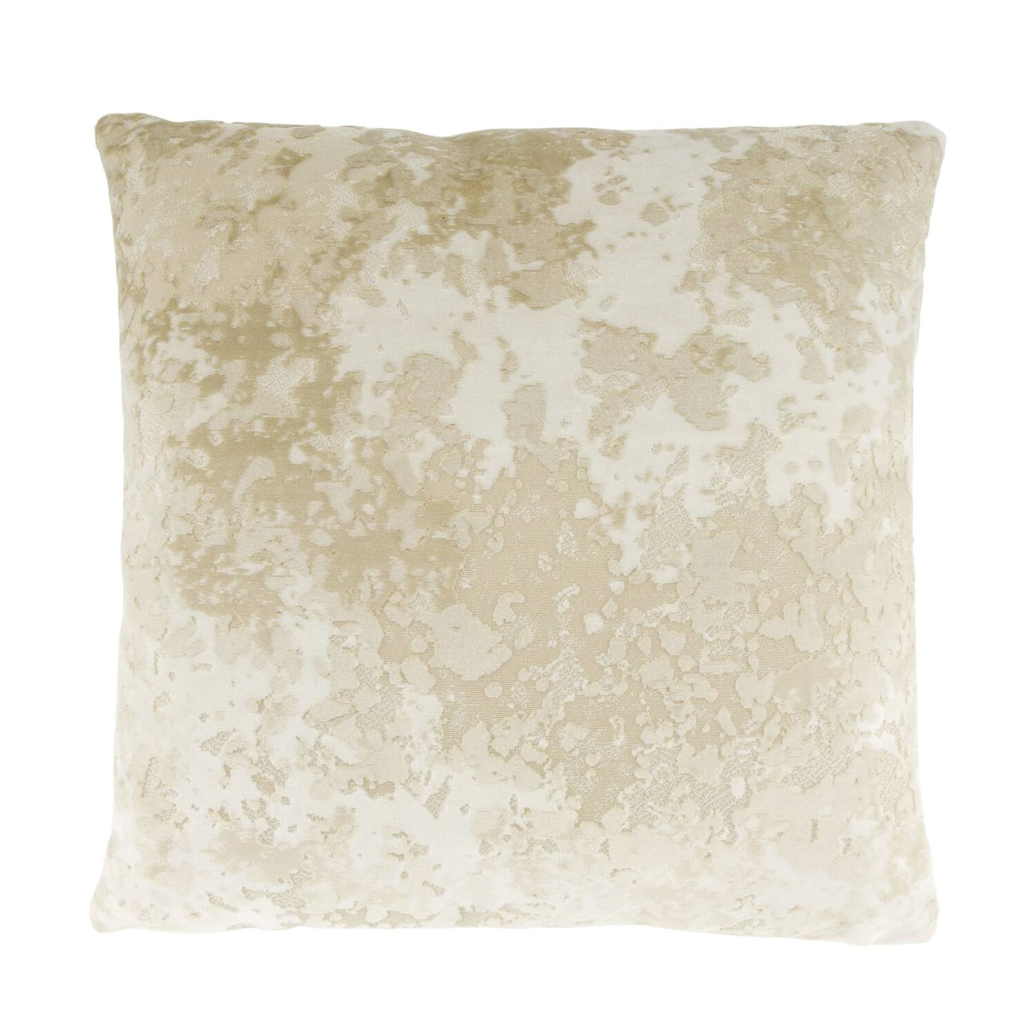 Cushion square polyester with print 45x45x8cm - Cream