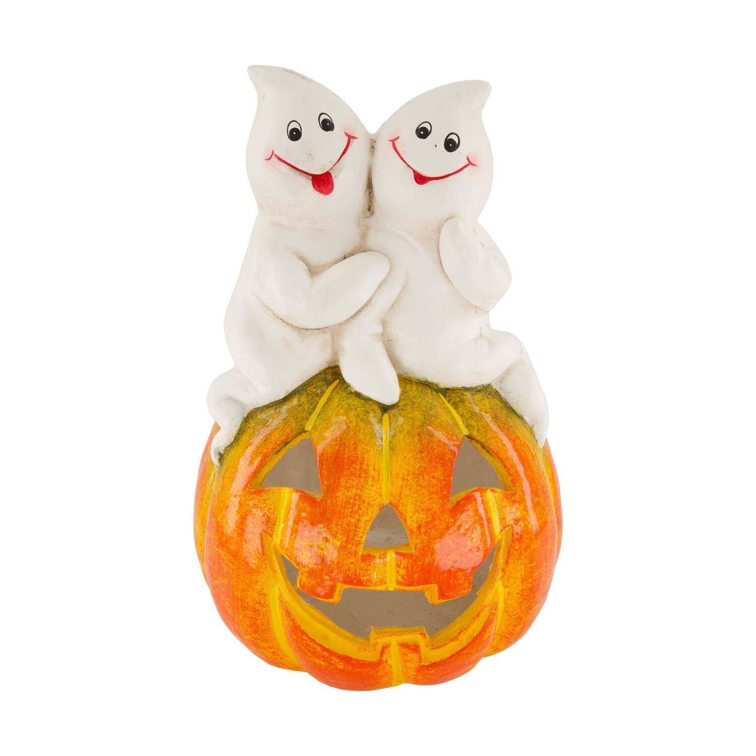 Tealight candle pumpkin magnesium 25x25x38cm - Orange