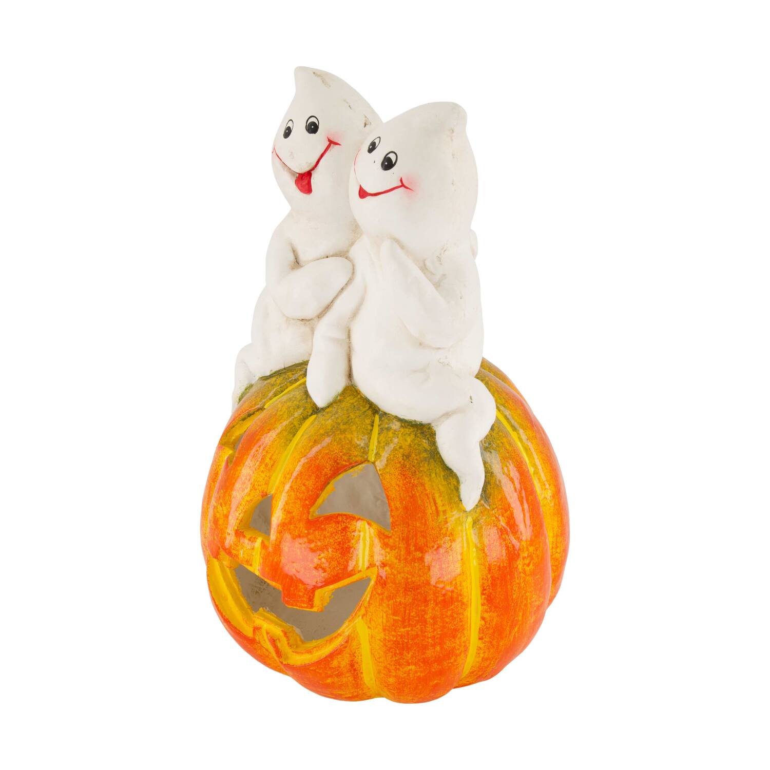 Tealight candle pumpkin magnesium 25x25x38cm - Orange