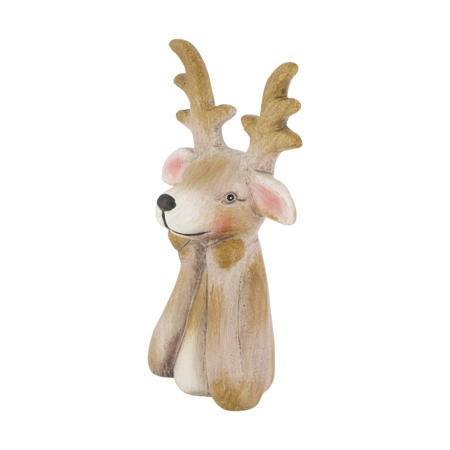 Figurine reindeer ceramic 6.5x6x13cm - Brown