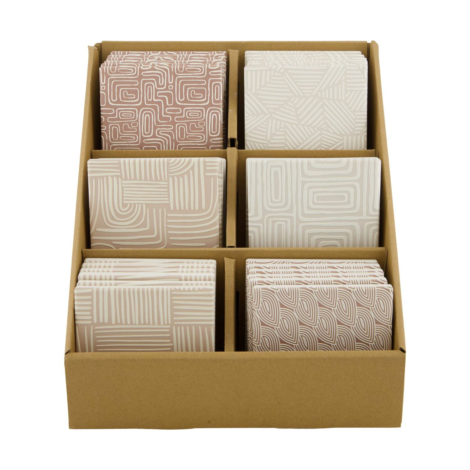 Coaster square ceramic 10x10x0.65cm  - Brown