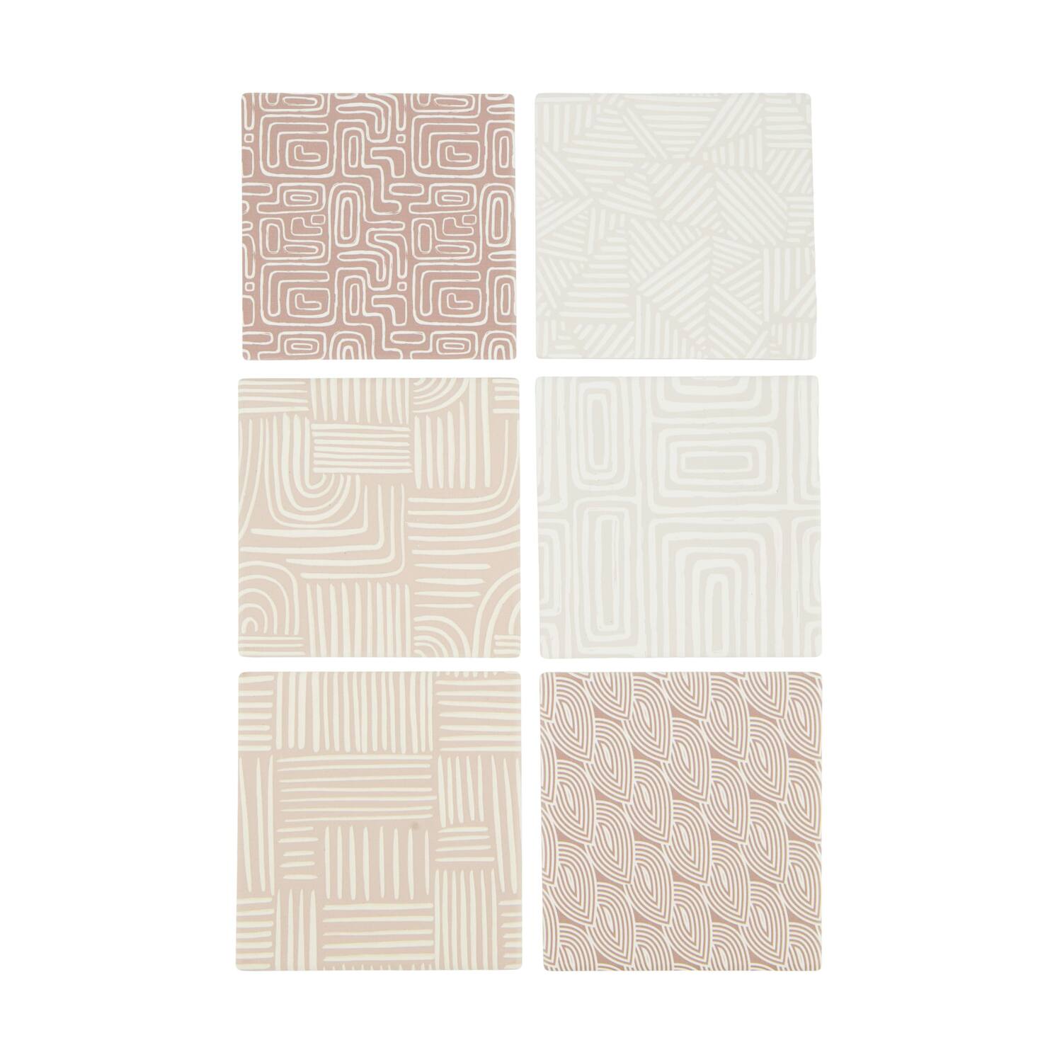 Coaster square ceramic 10x10x0.65cm  - Brown