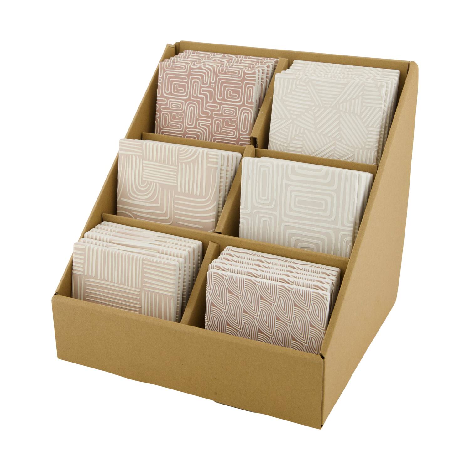 Coaster square ceramic 10x10x0.65cm  - Brown