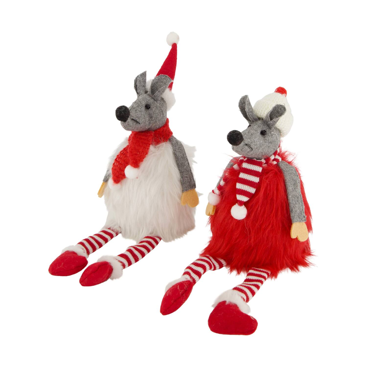 Figurine mouse fabric 9x8x36cm  - Red