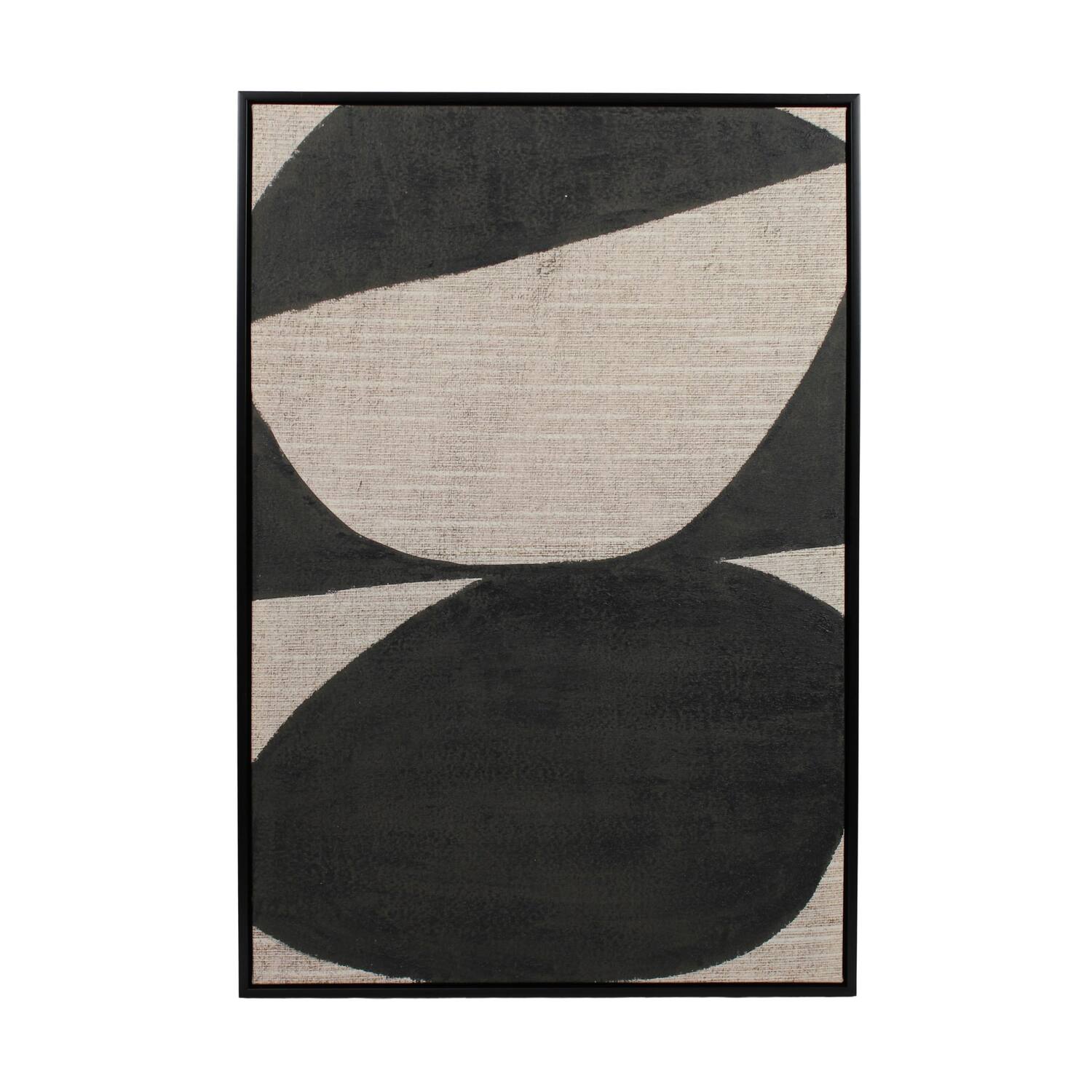 Wall art rectangular organic shapes canvas with frame 62.6x4.3x92.6cm