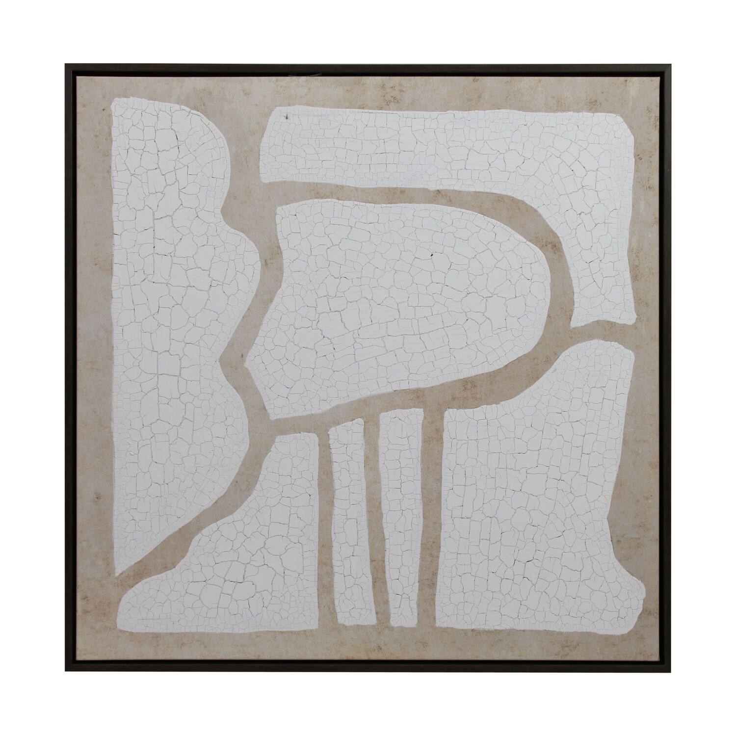 Wall art rectangular plaster canvas with frame 70x4.3x70cm