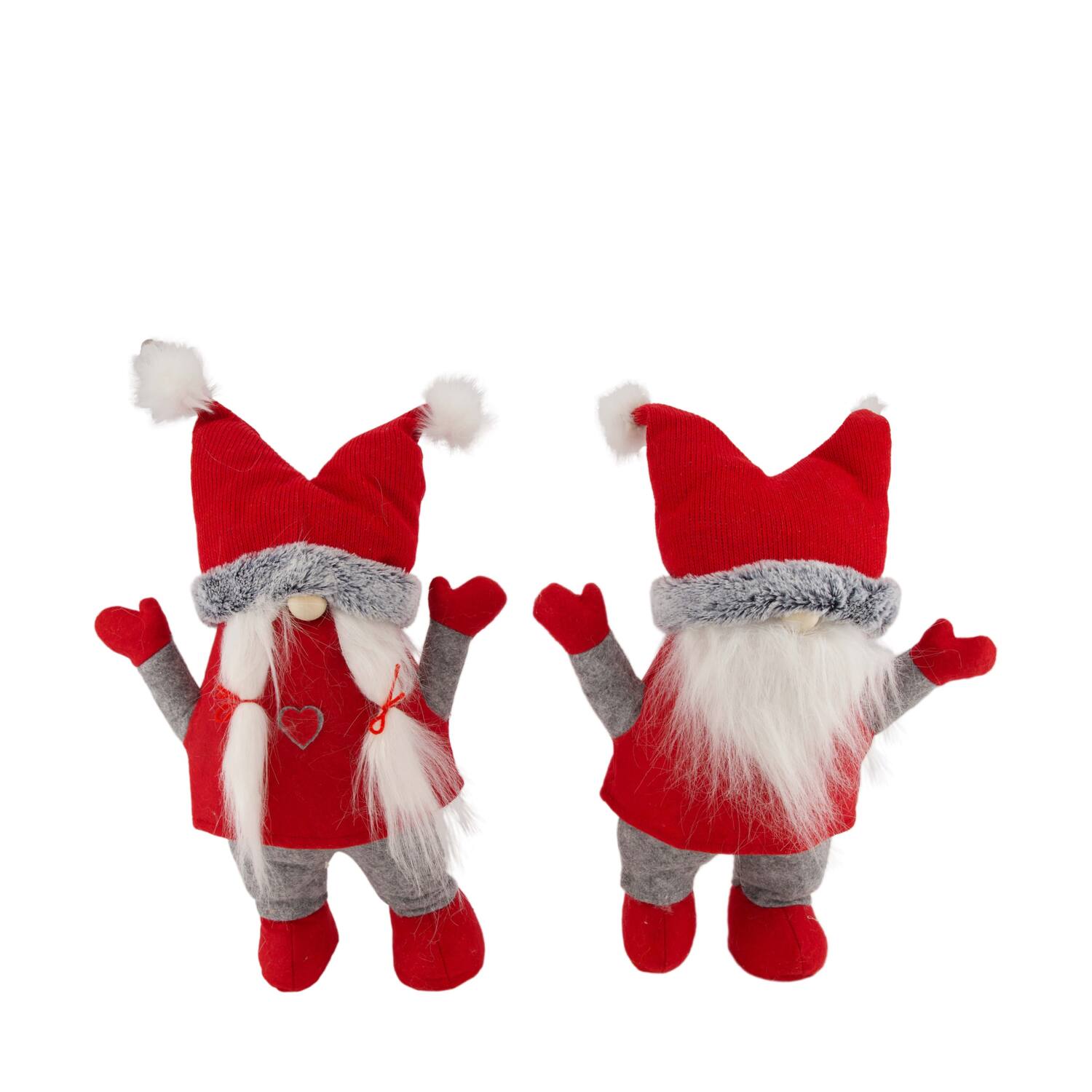 Figurine gnome fabric 26x10x35cm - Red