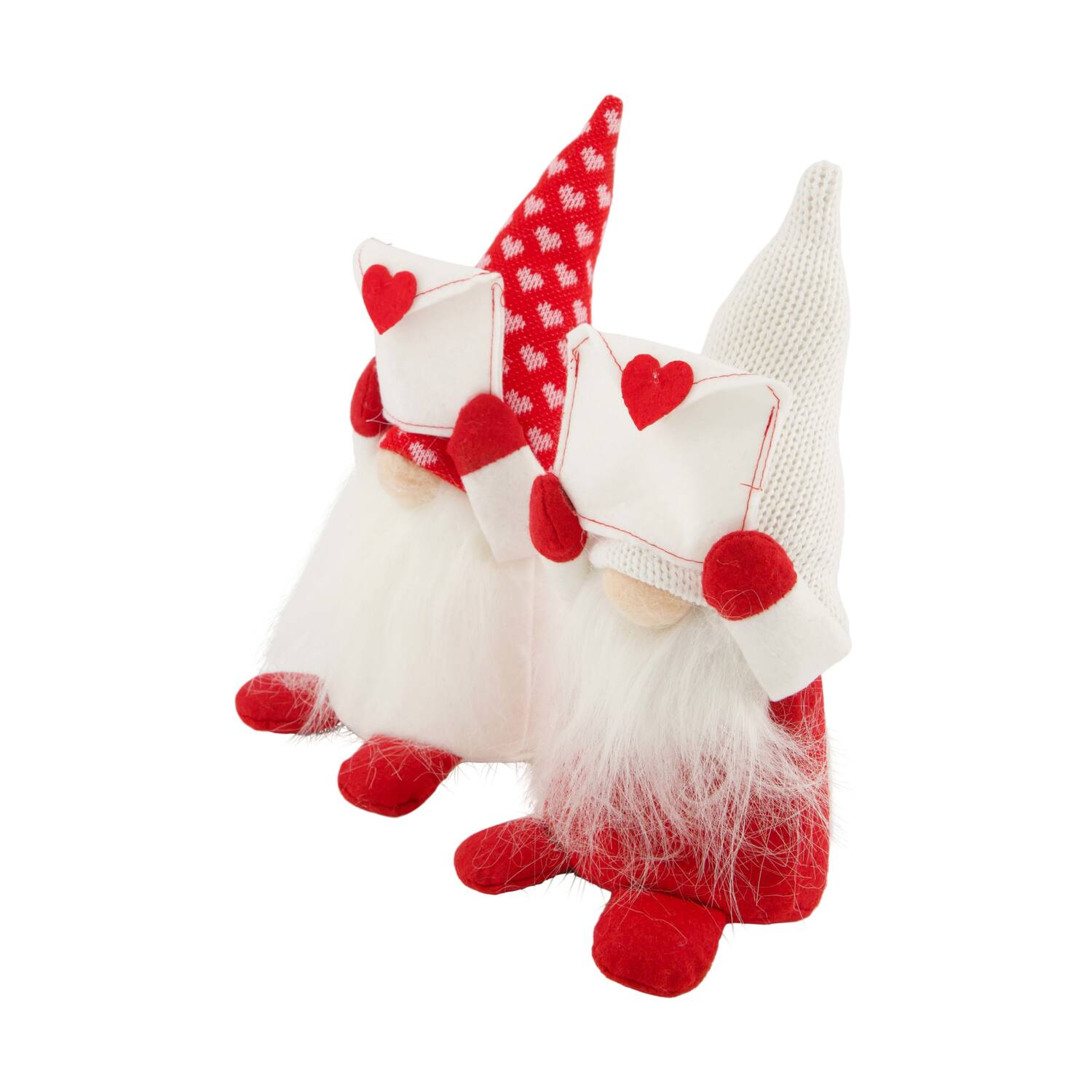 Figurine gnome heart fabric 11x10x25cm A/2