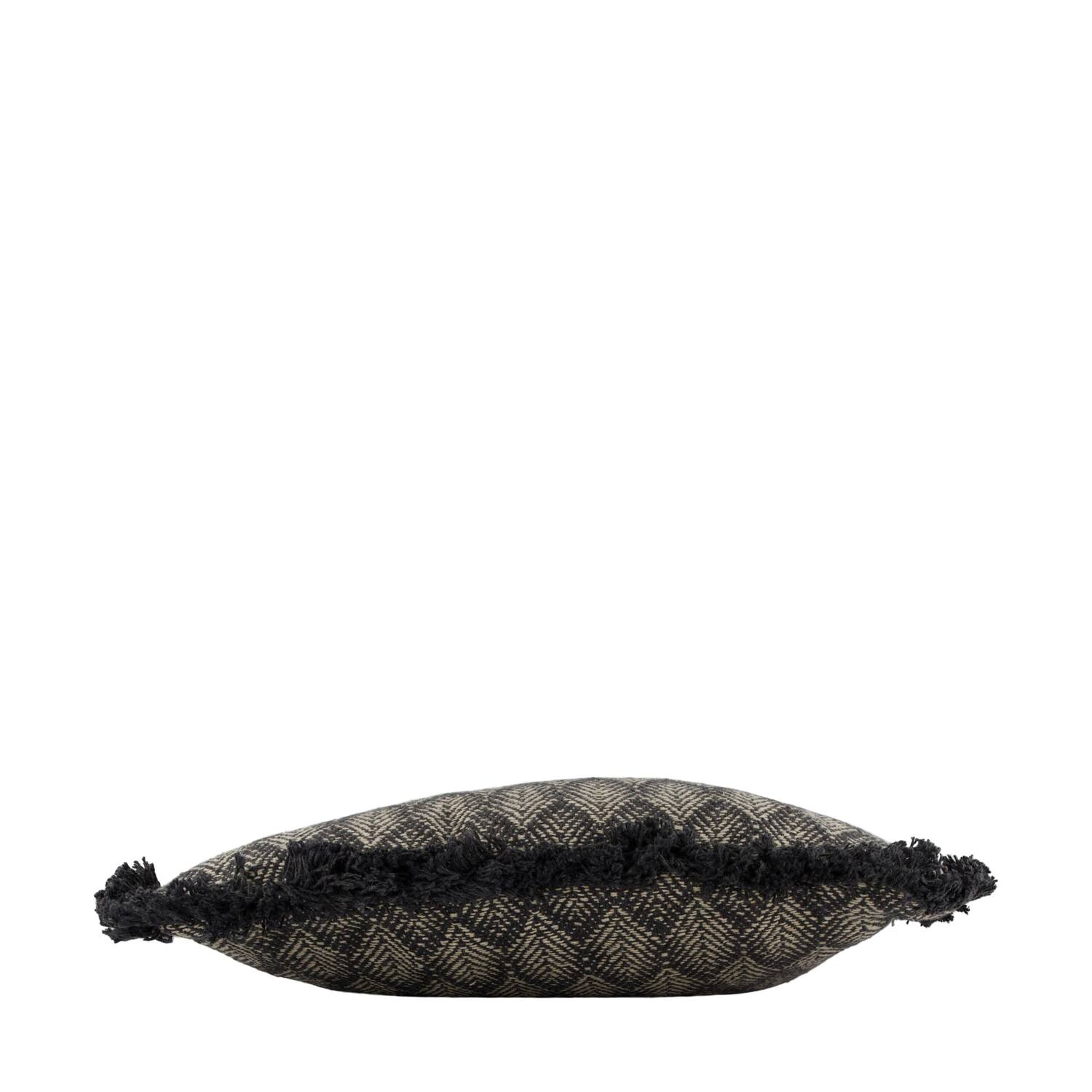 Cushion square leaf print cotton 45x45x8cm - Grey