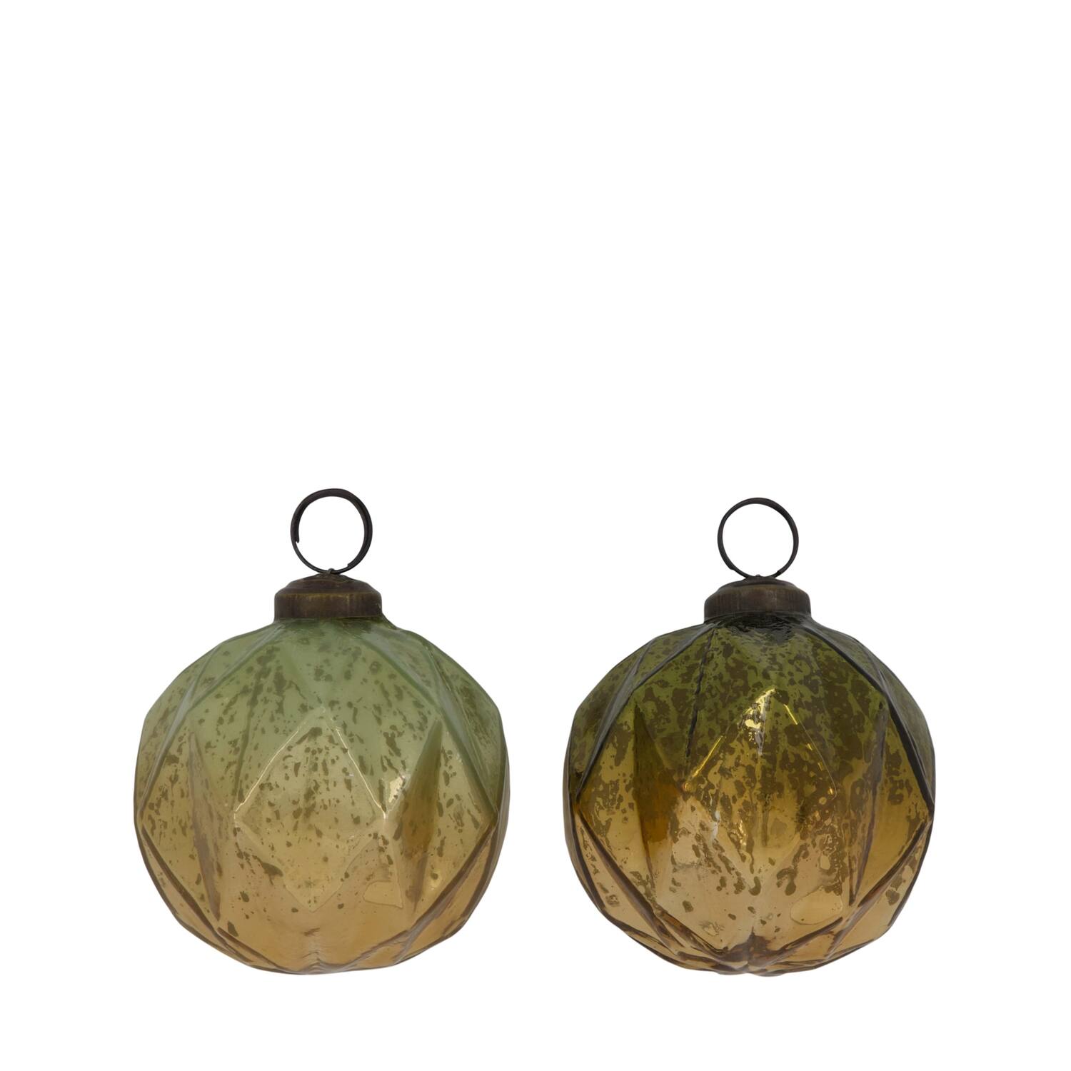 Bauble glass 7.75x7.75x7.75cm  - Multi