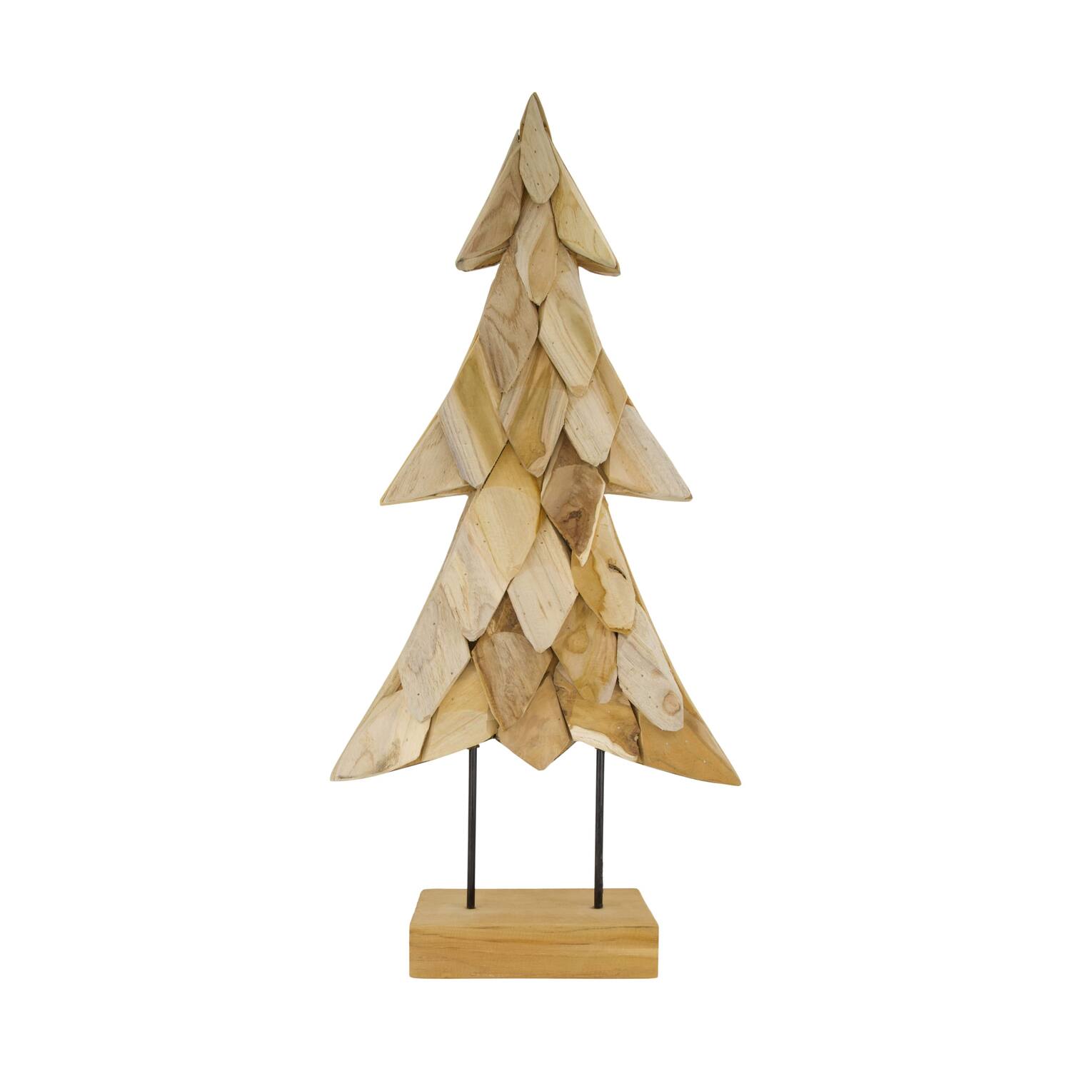 Statue tree teak wood 38x14x78cm - Natural