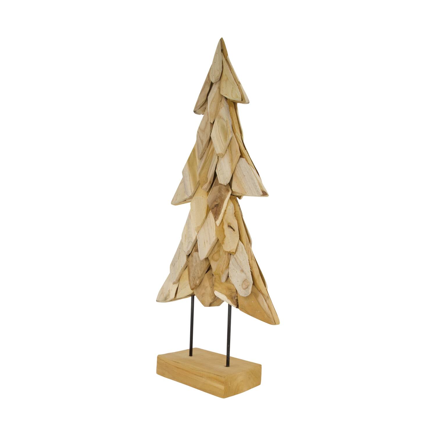 Statue tree teak wood 38x14x78cm - Natural