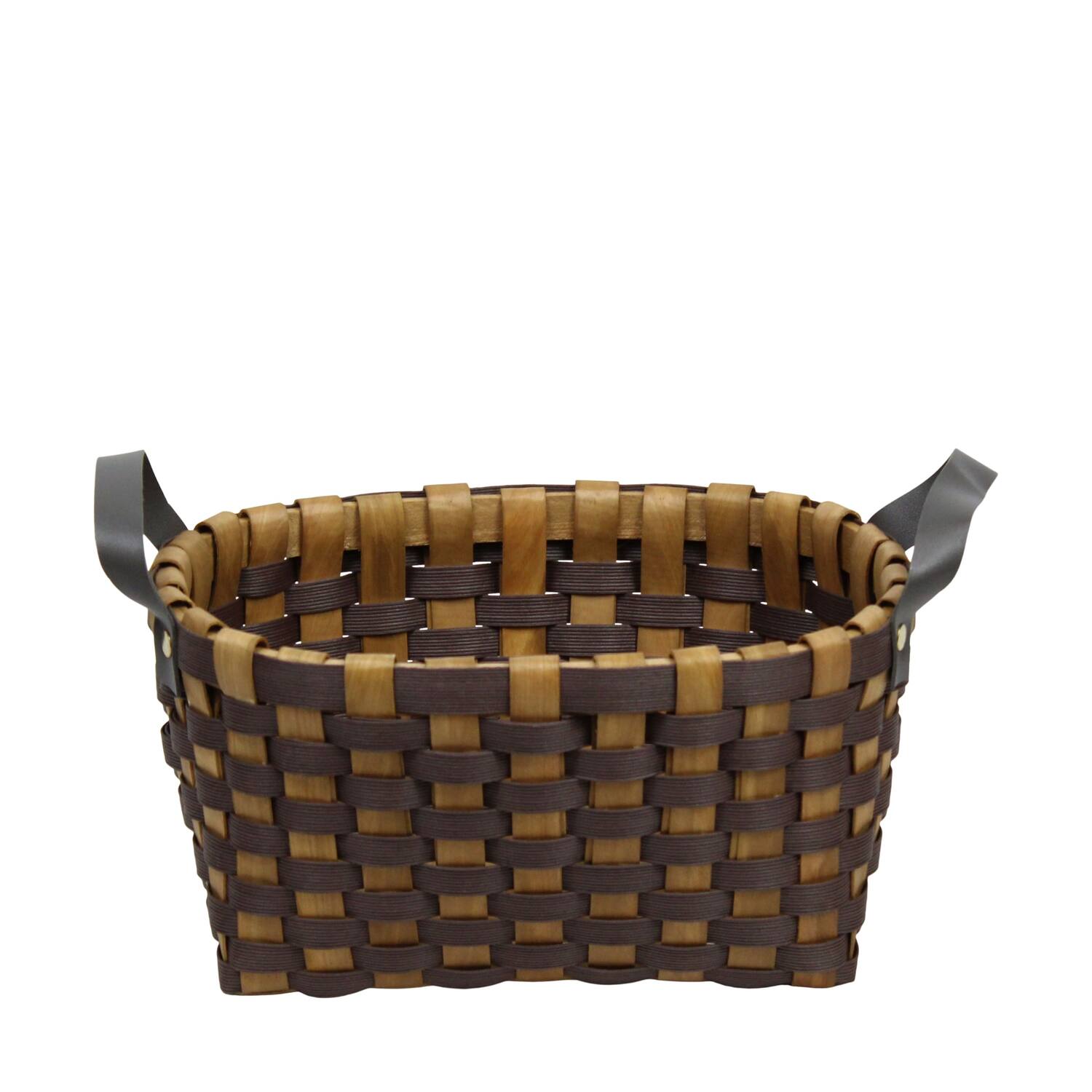 Basket rectangular chip wood 36x28x18cm  - Brown