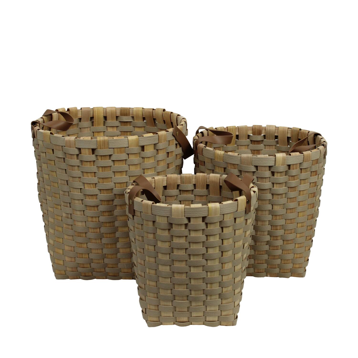 Basket square chip wood 38x38x38cm  - Cream