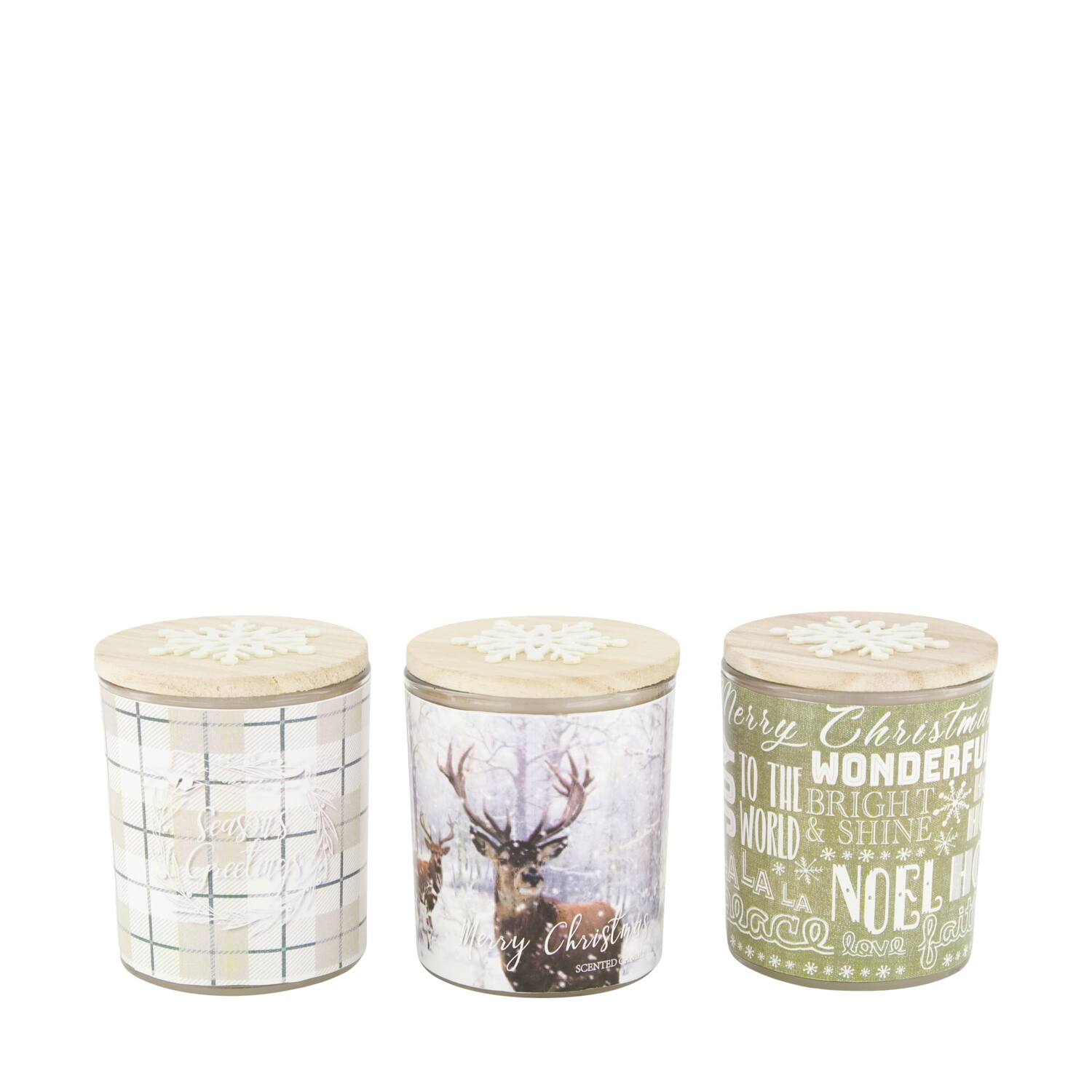 Candle vanilla scent wax with glass 7x7x8.5cm  - Multi