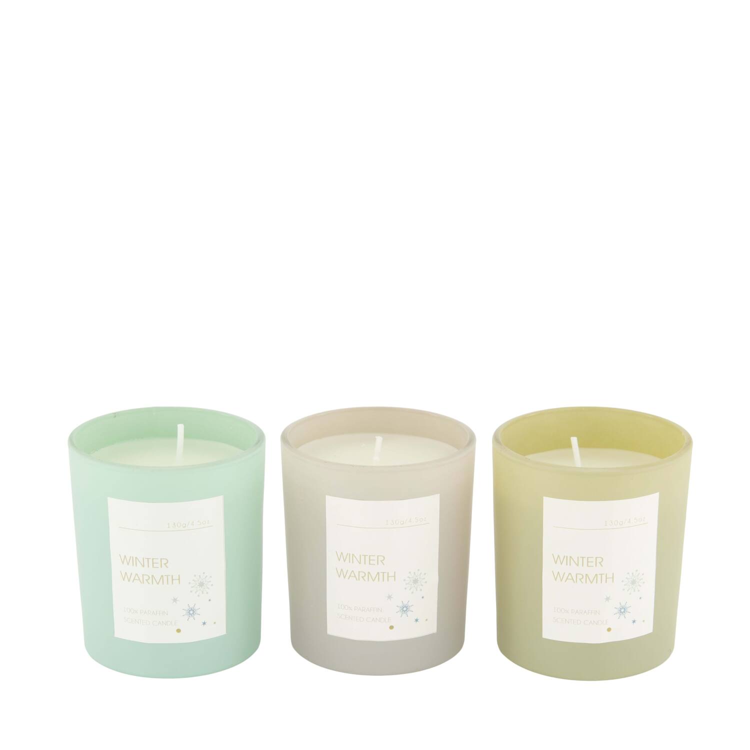 Candle vanilla scent wax with glass 7x7x8.5cm C/3