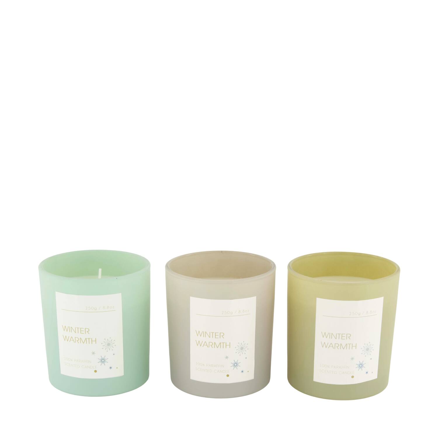 Candle vanilla scent wax with glass 9x9x10.5cm  - Multi