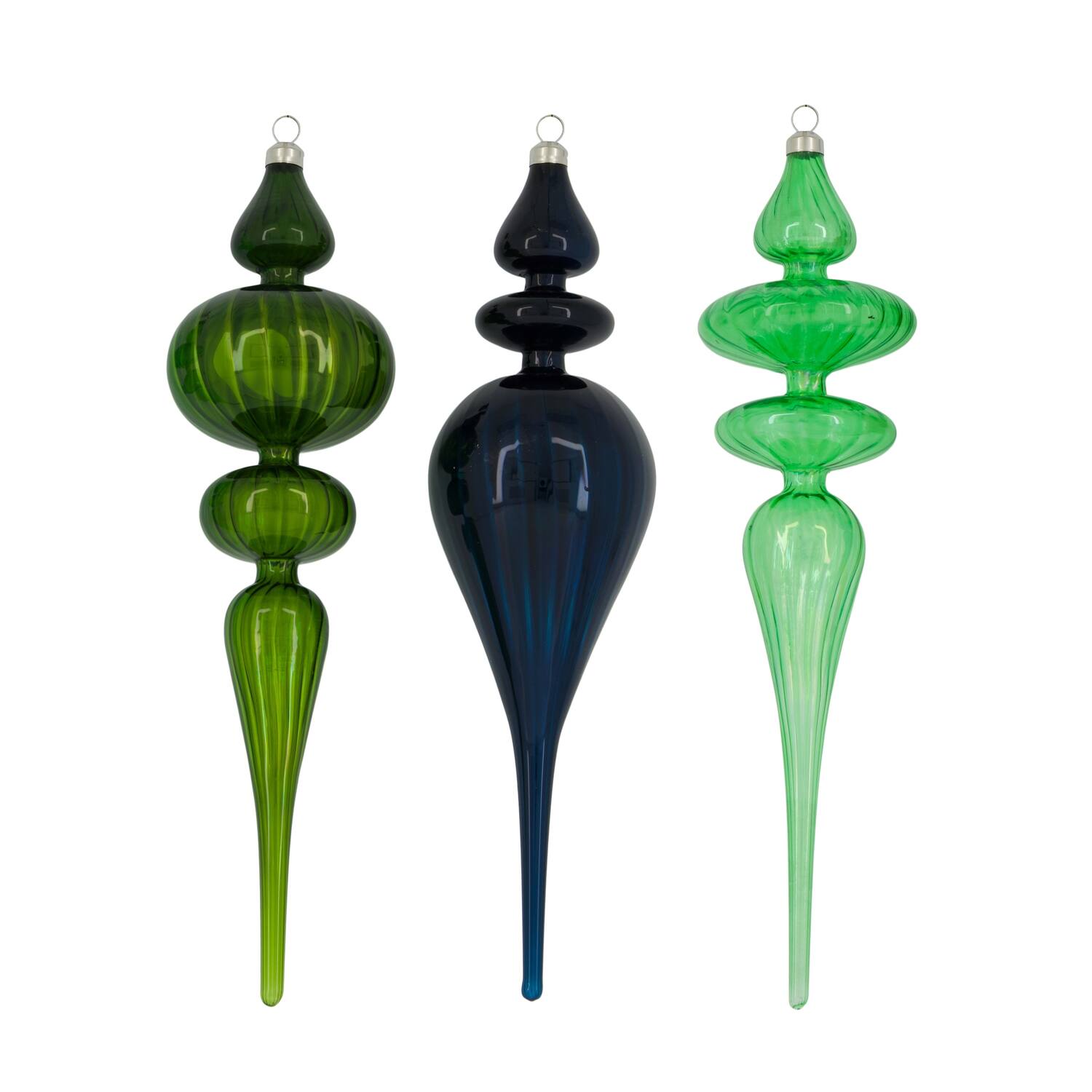 Hanger icicle glass 8x8x30cm C3 - Green