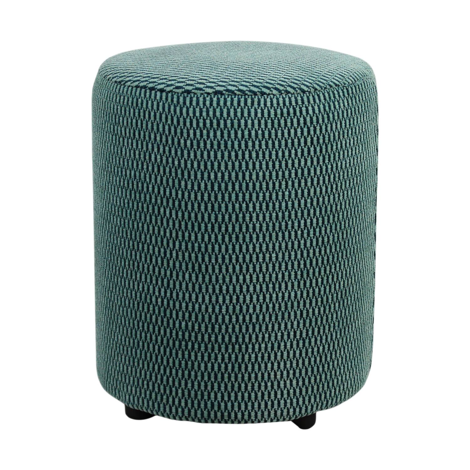 Pouf round poplar wood fabric 38x38x48cm