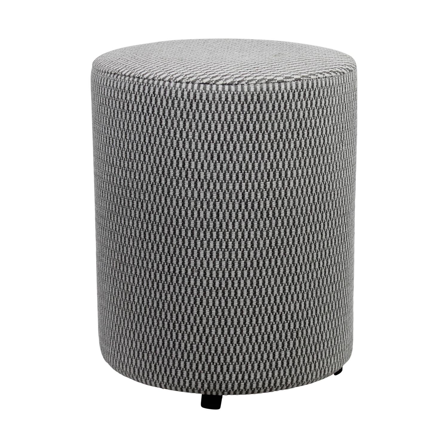 Pouf round poplar wood fabric 38x38x48cm