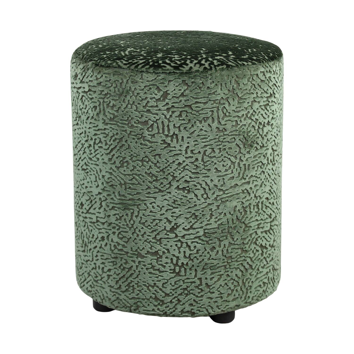 Pouf round poplar wood  fabric 38x38x48cm