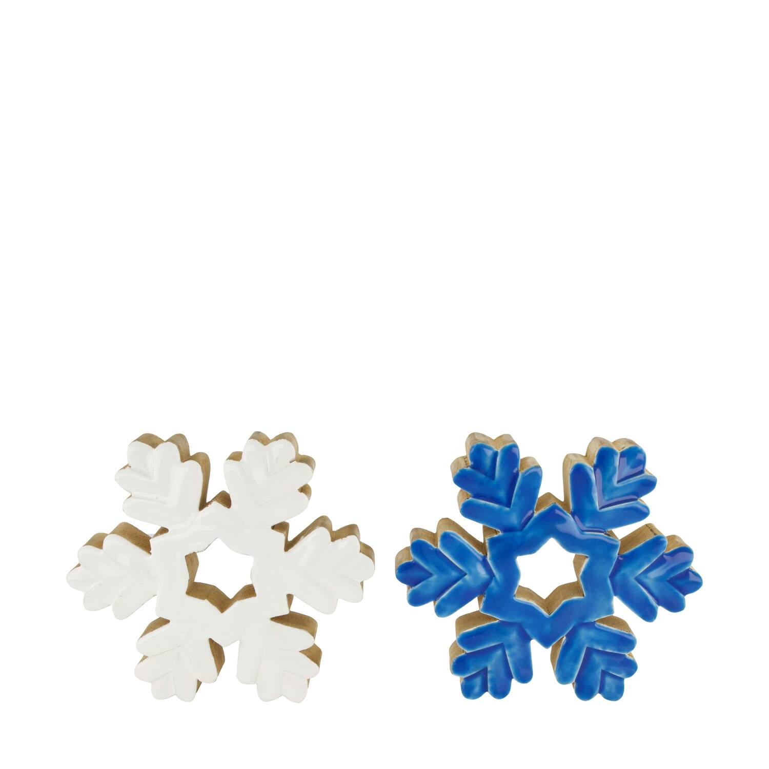 Statue snowflake mango wood 22x3.5x22cm C/2