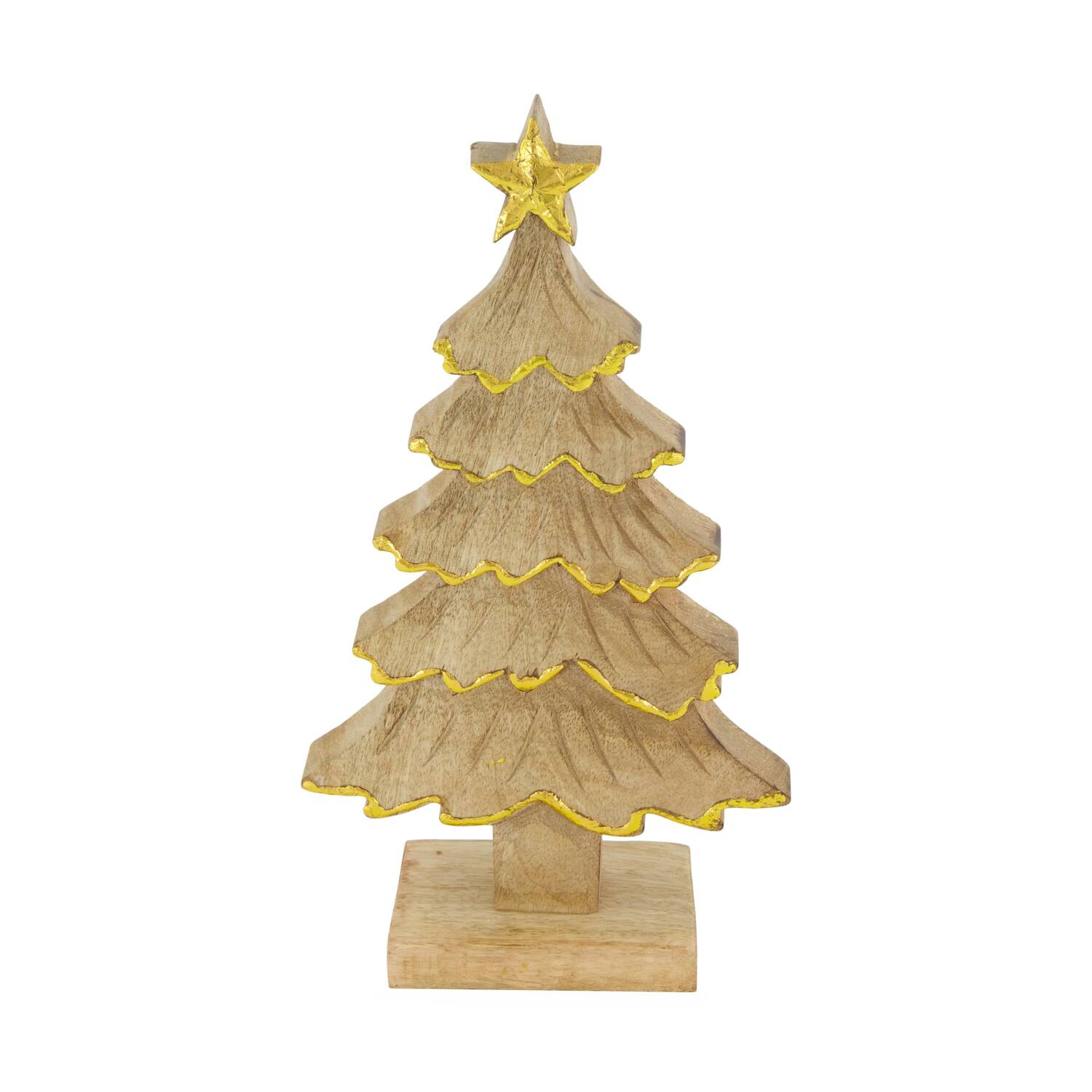 Statue tree mango wood 16x6x29cm - Natural