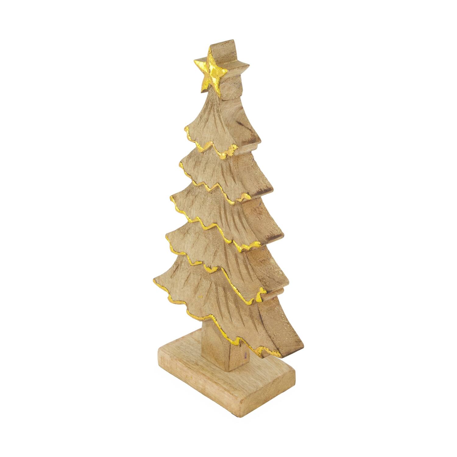 Statue tree mango wood 16x6x29cm - Natural