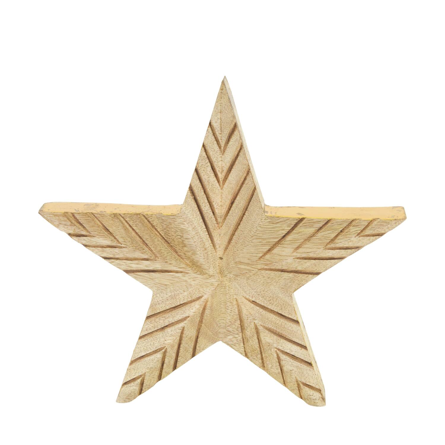 Statue star mango wood 22x3.8x22cm