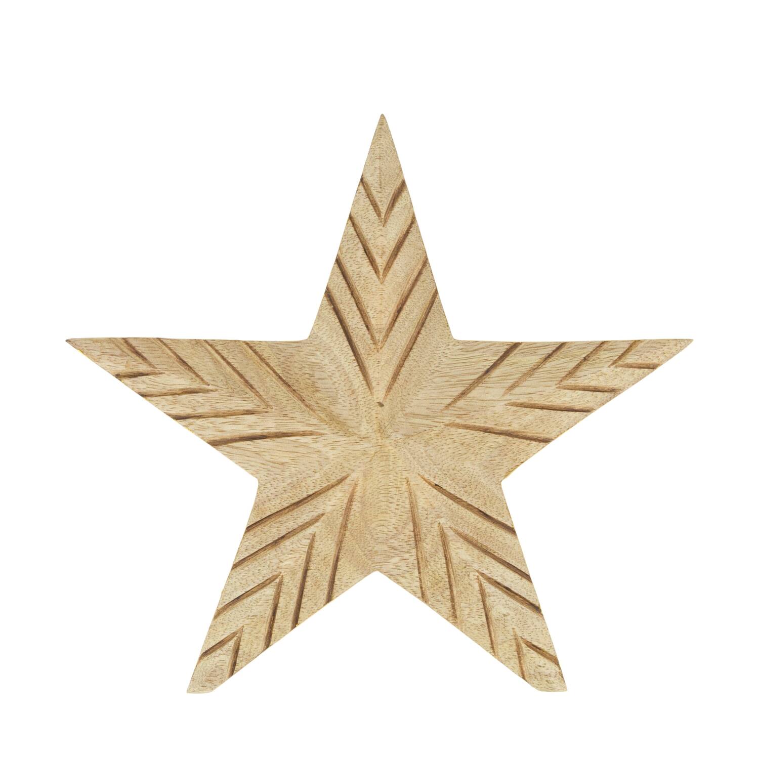 Statue star mango wood 22x3.8x22cm