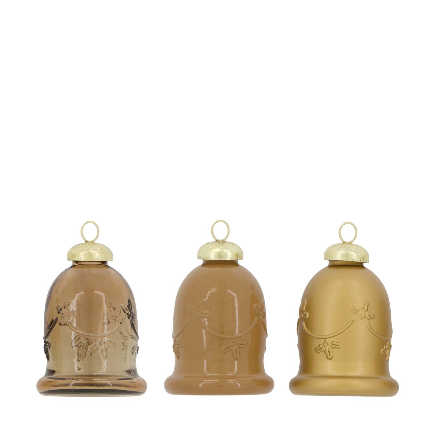 Bauble clock recycled glass 6.4x6.4x10cm C/3